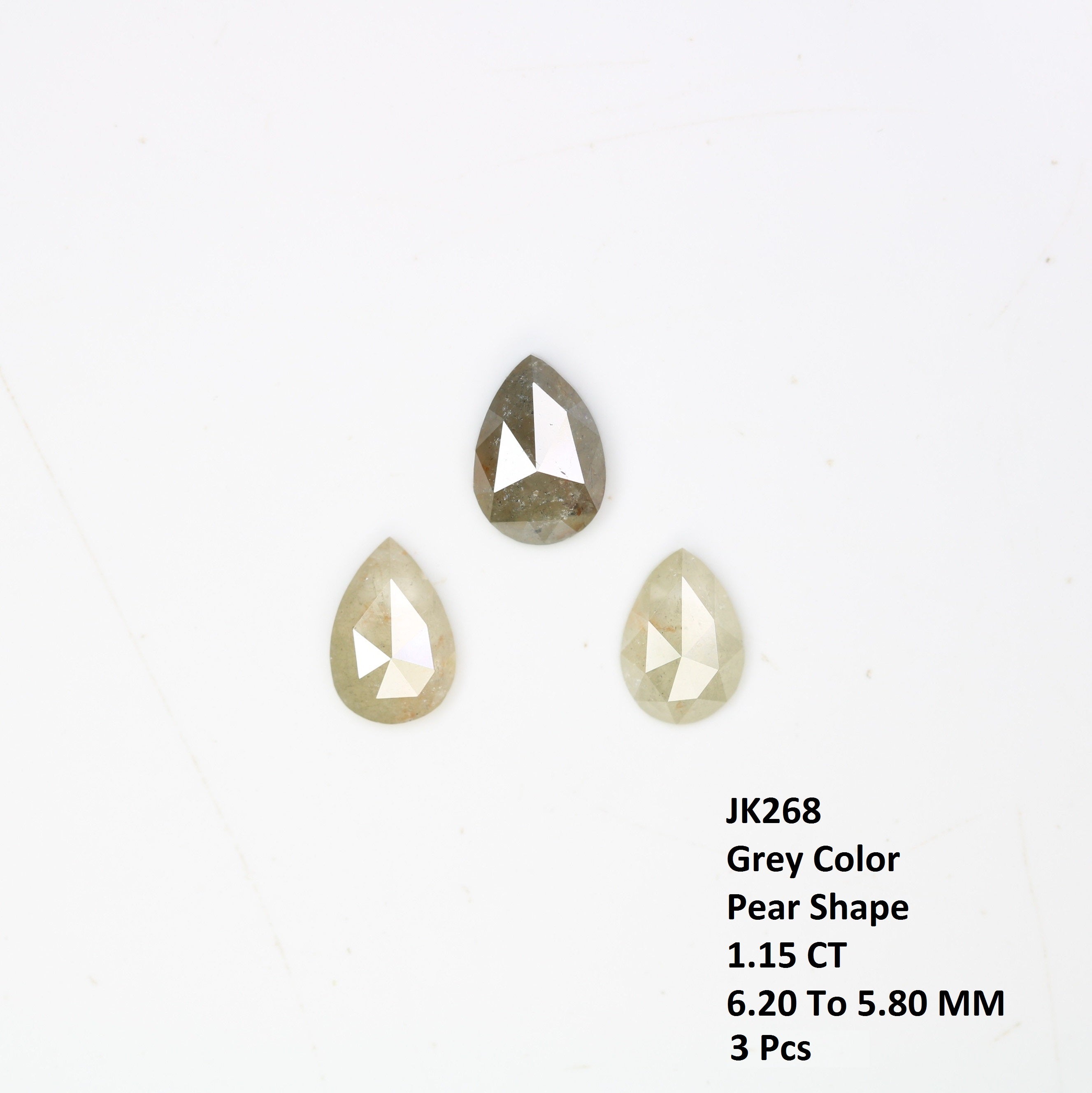 1.15 CT Natural Grey Pear Shaped 6.20 MM Loose Diamond For Statement Ring