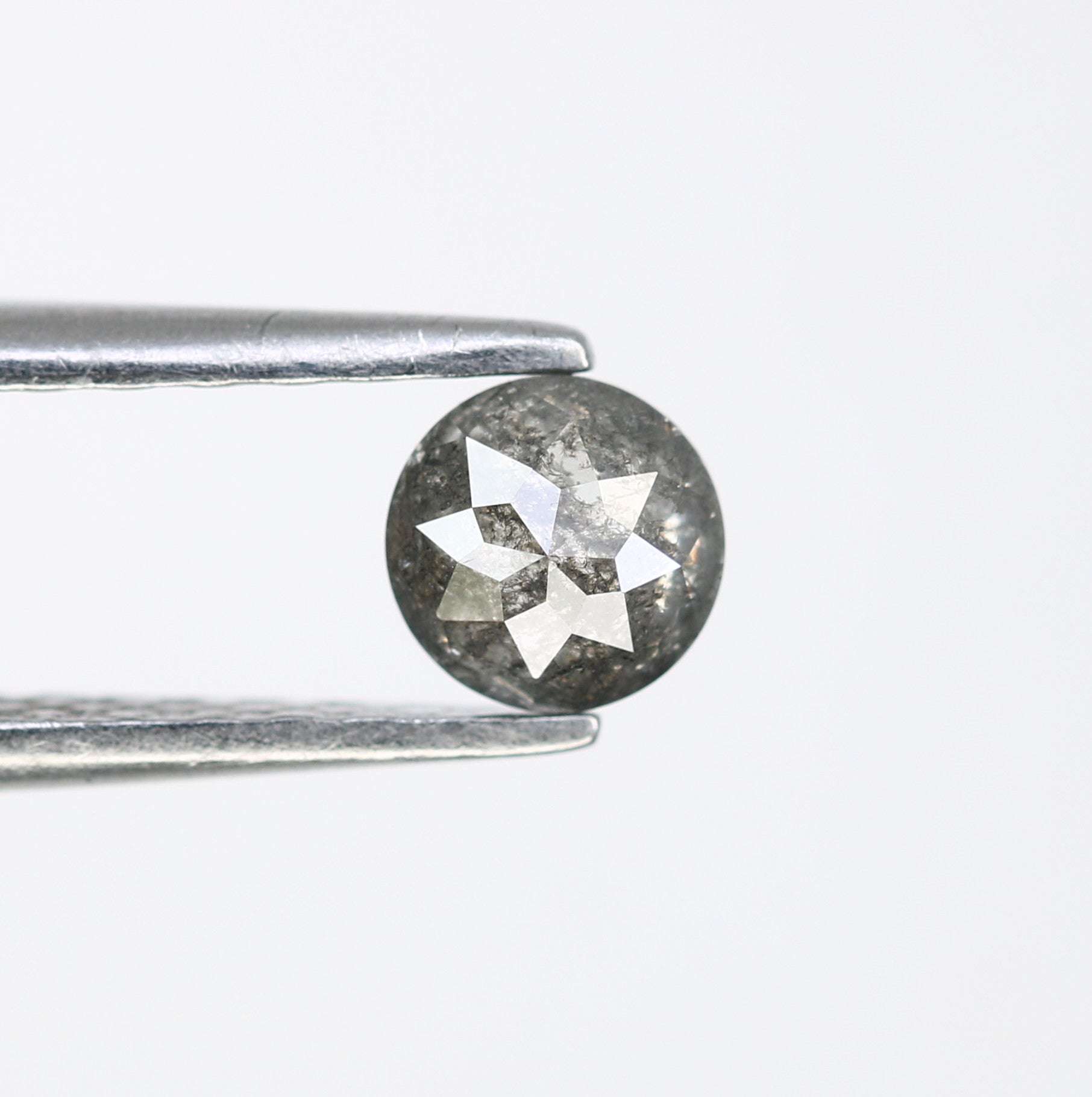 0.37 CT Salt And Pepper 4.50 MM Round Rose Cut Diamond For Wedding Ring