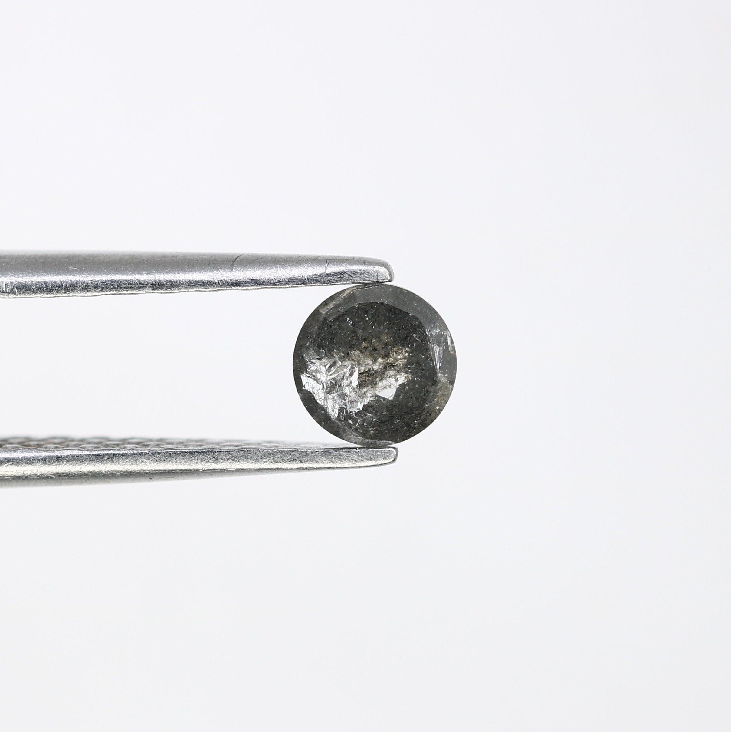 0.37 CT Salt And Pepper 4.50 MM Round Rose Cut Diamond For Wedding Ring