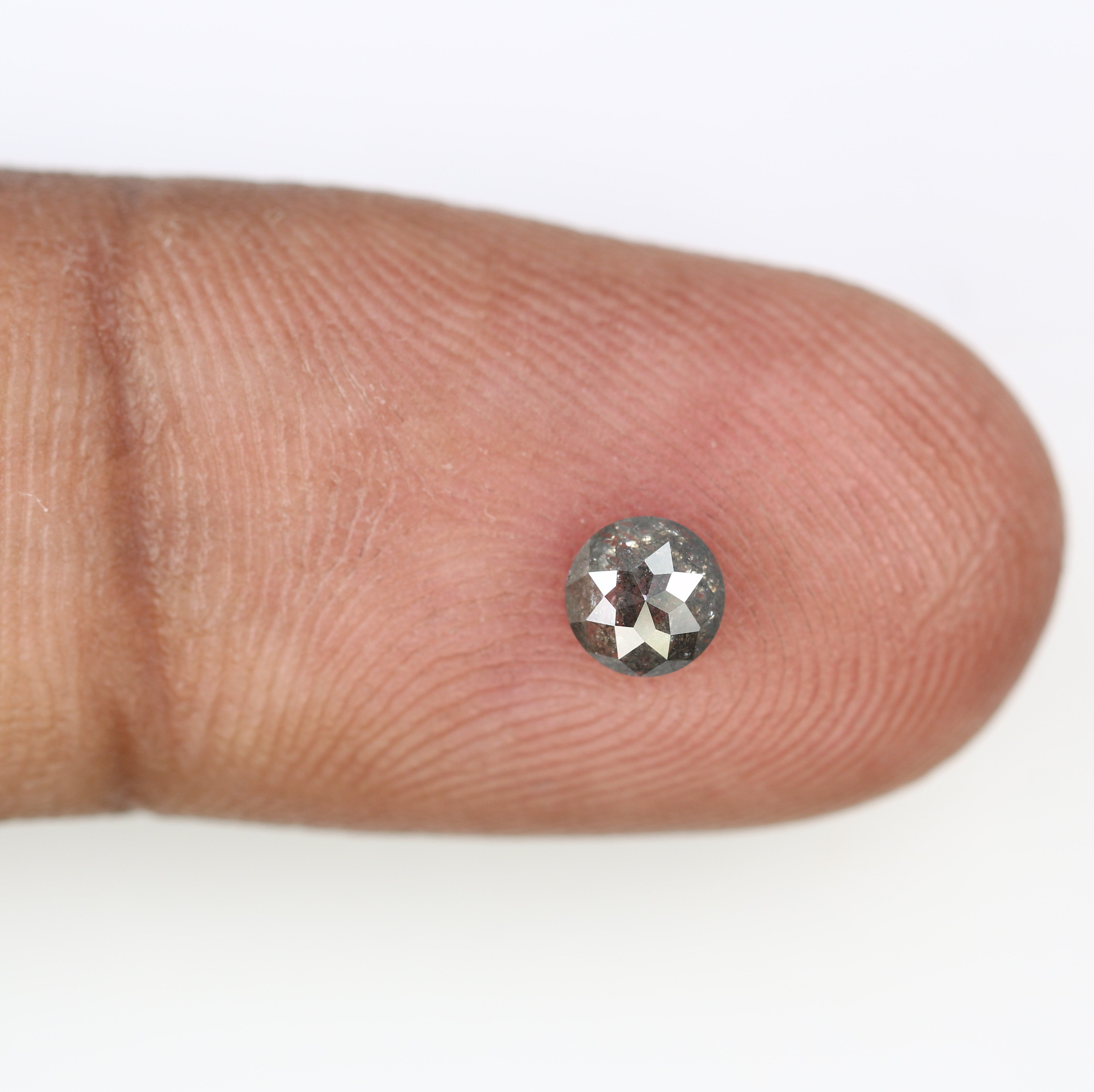 0.37 CT Salt And Pepper 4.50 MM Round Rose Cut Diamond For Wedding Ring