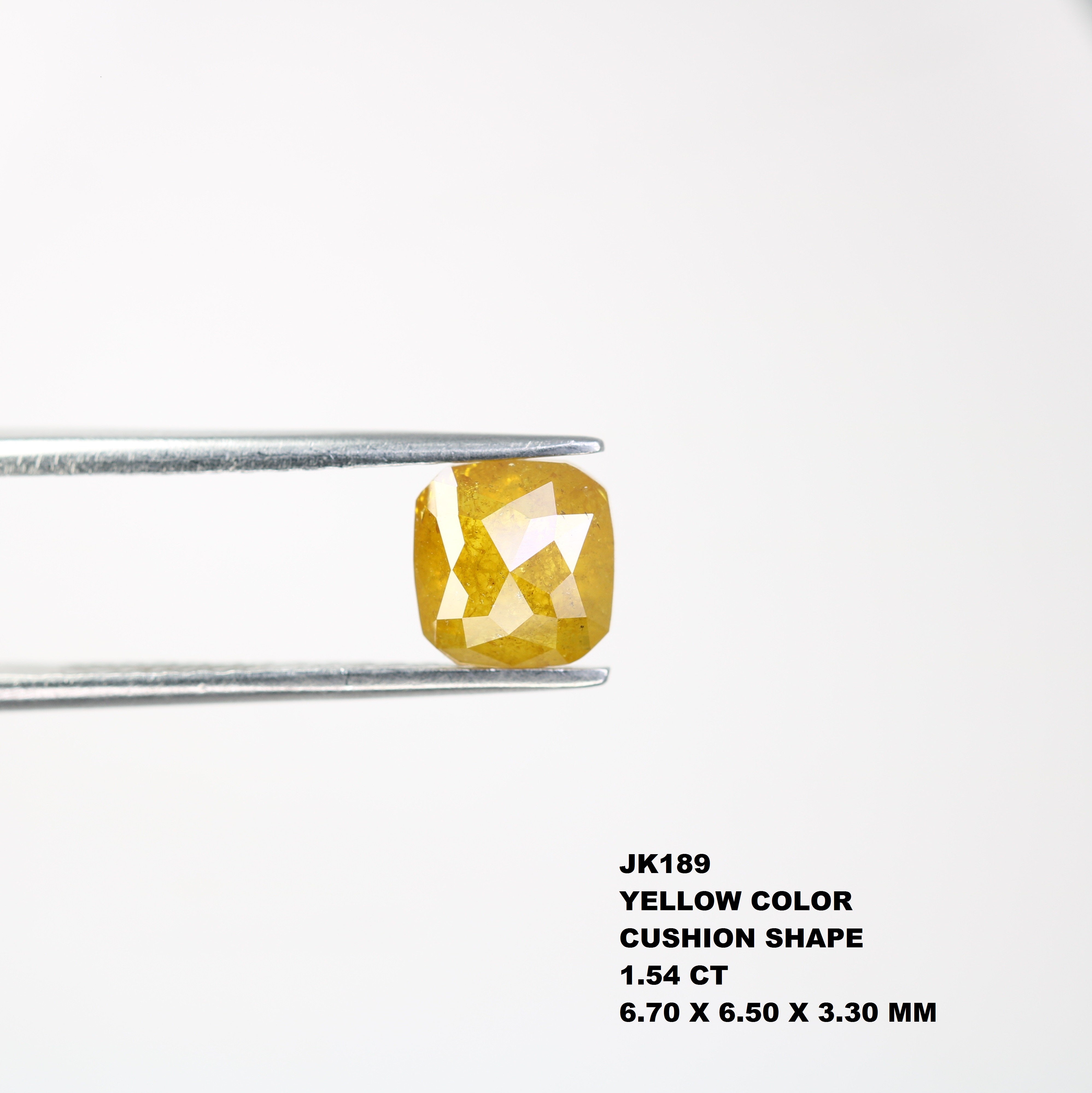 1.54 CT 6.70 MM Cushion Shape Yellow Natural Diamond For Wedding Ring
