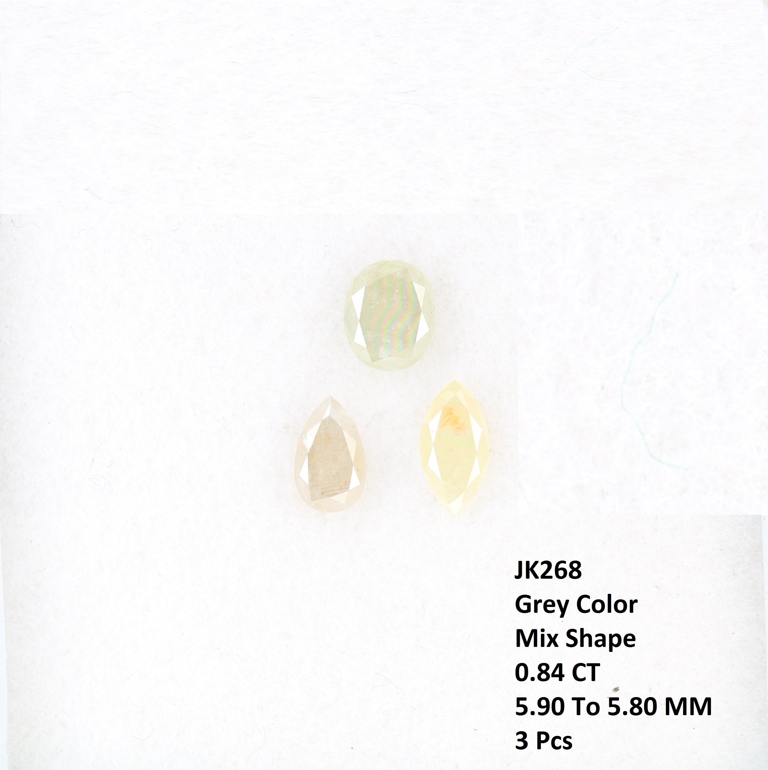 0.84 CT 5.90 MM Fancy Mix Shape Grey Diamond For Designer Jewelry