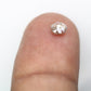 0.40 CT Round Rose Cut 4.40 MM Natural Peach Diamond For Statement Ring