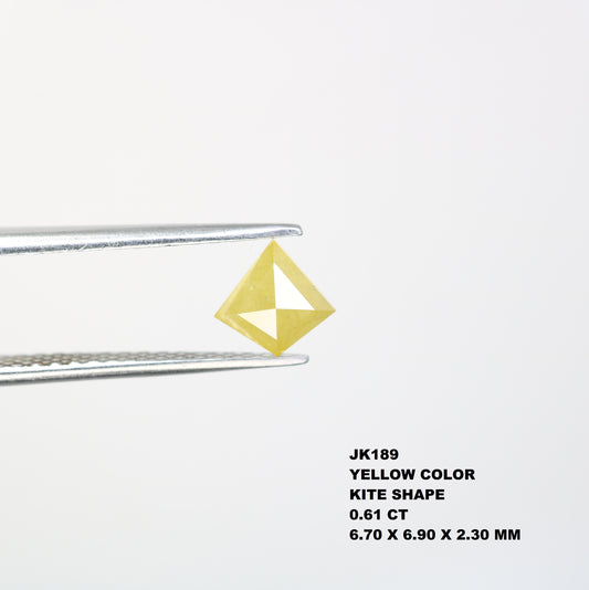 0.61 CT 6.70 MM Kite Shape Yellow Diamond For Engagement Ring
