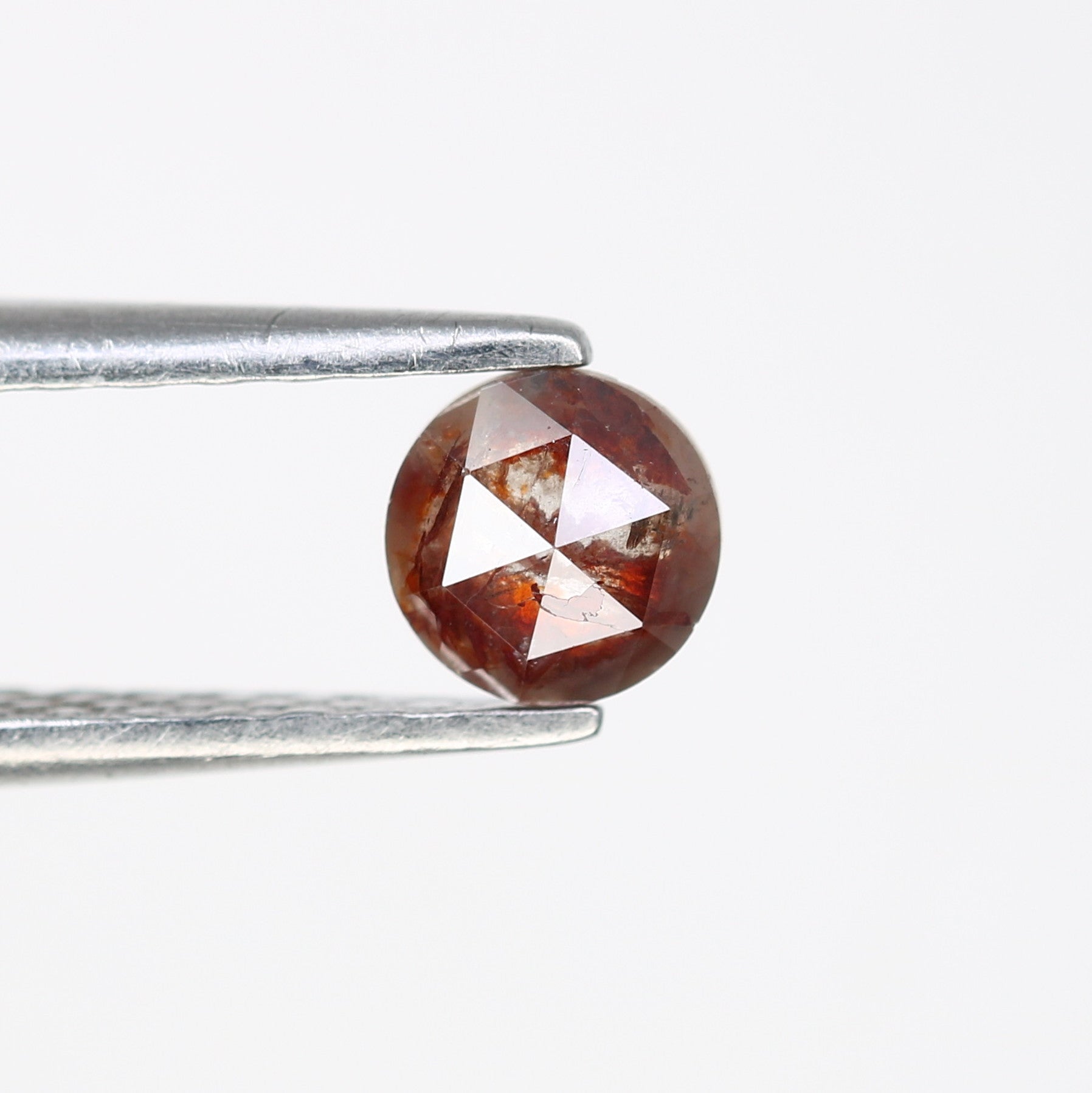 0.40 CT 4.60 x 2.10 MM Round Rose Cut Loose Red Color Diamond For Proposal Ring