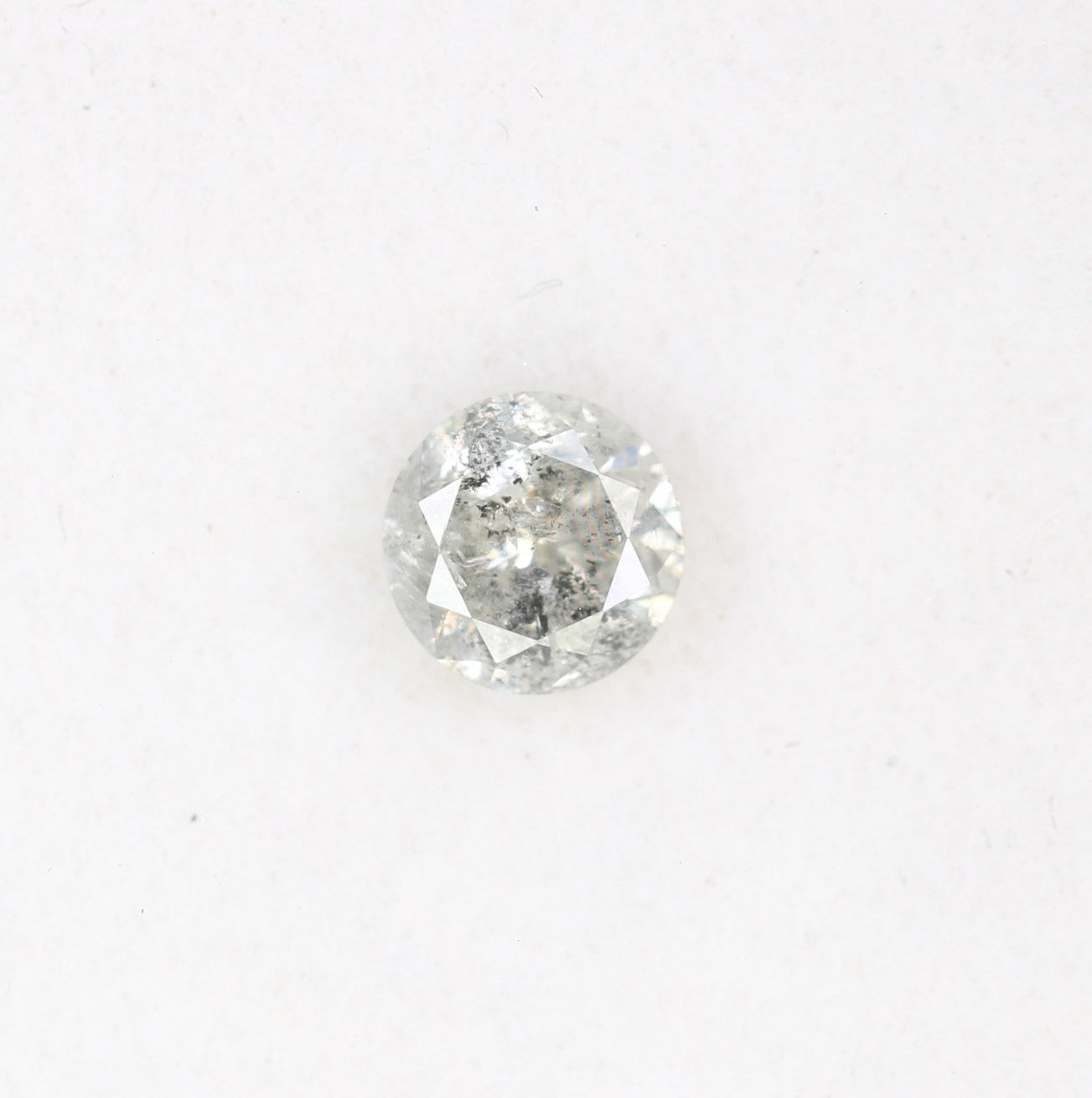 0.42 CT Salt And Pepper Round Brilliant Cut Natural Diamond For Engagement Ring