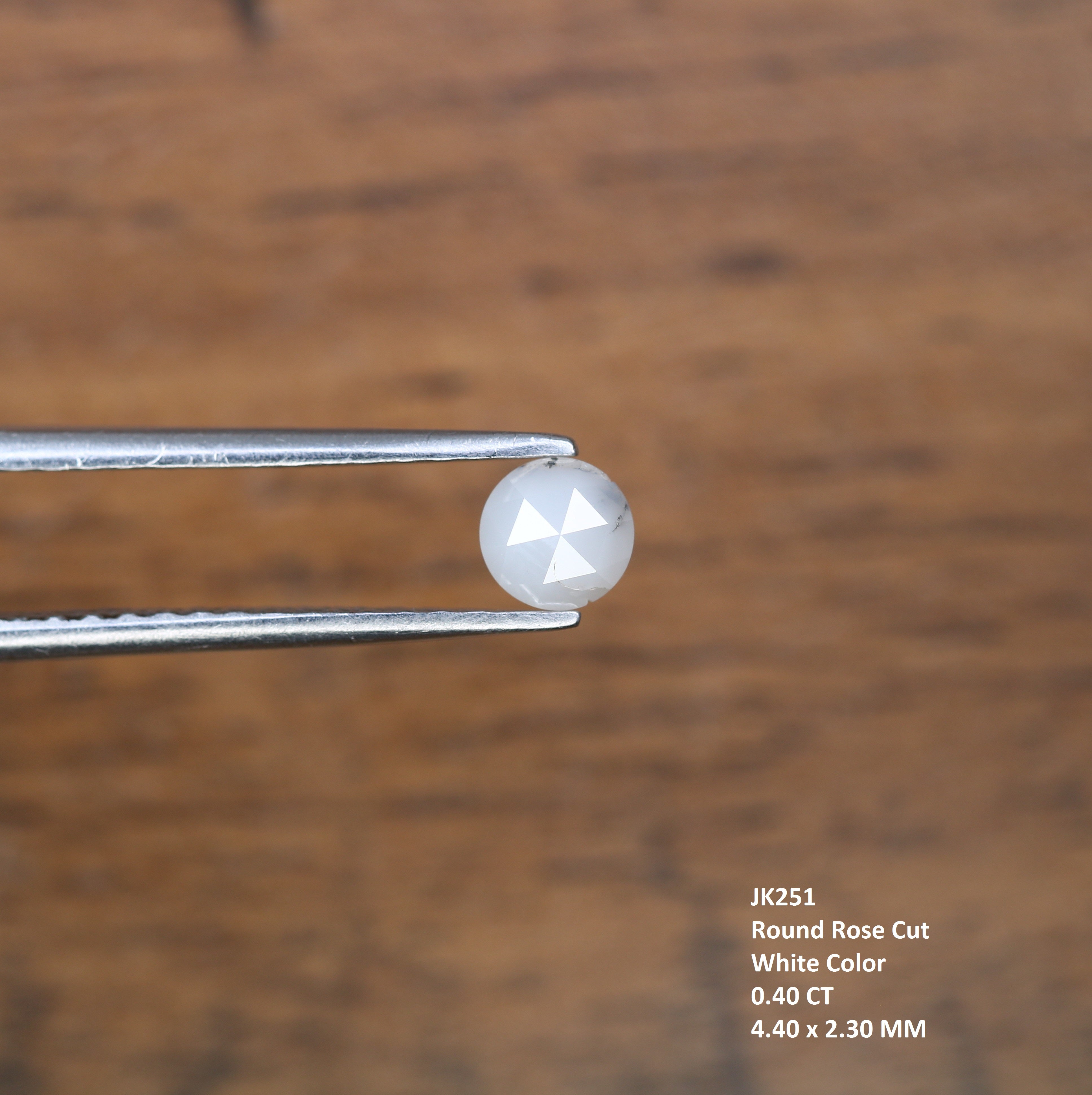 0.40 CT 4.40 x 2.30 MM Natural White Round Rose Cut Diamond For Designer Jewelry