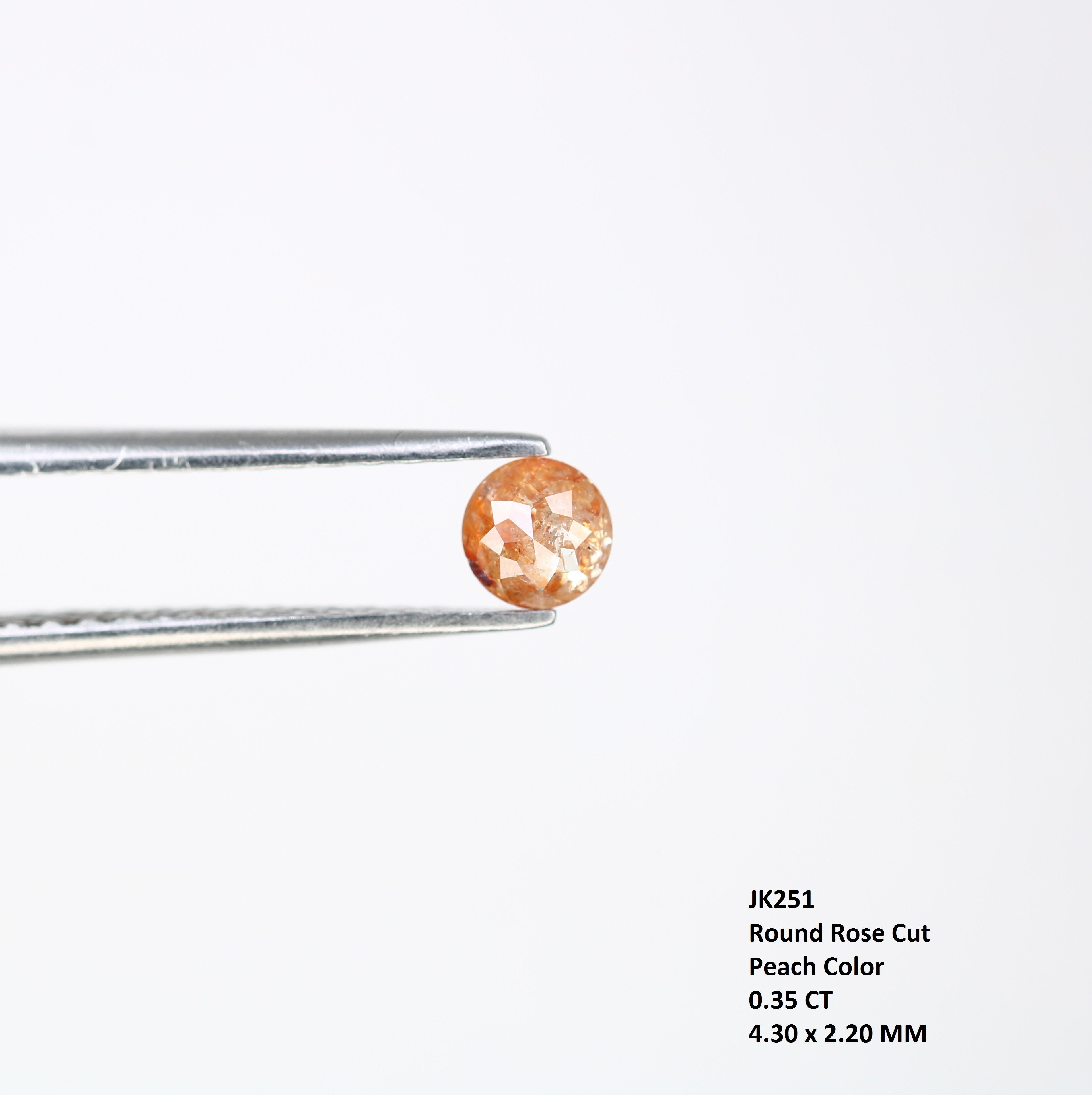 0.35 CT Round Rose Cut Unique Peach Diamond For Engagement Ring