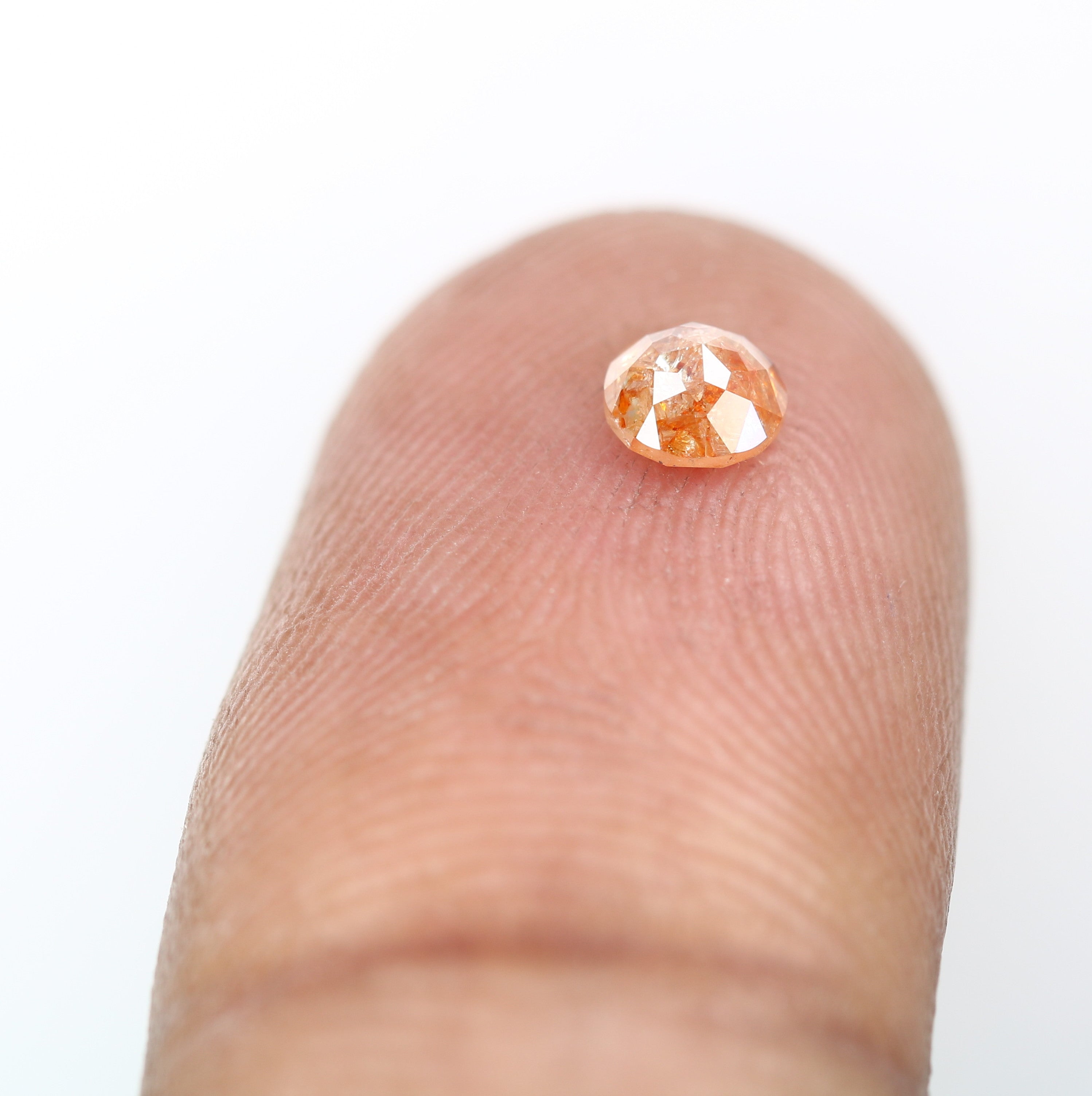 0.35 CT Round Rose Cut Unique Peach Diamond For Engagement Ring