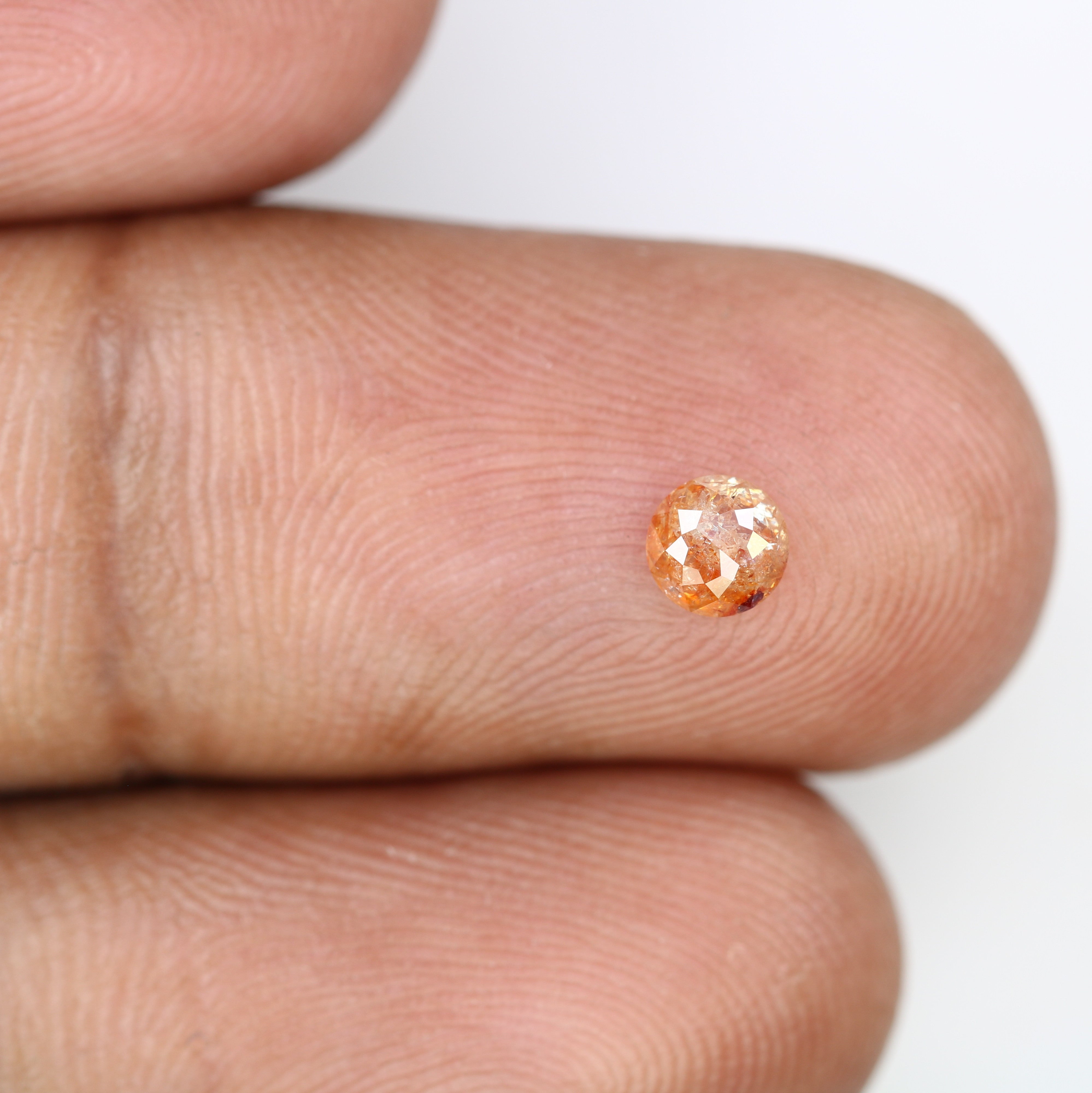 0.35 CT Round Rose Cut Unique Peach Diamond For Engagement Ring