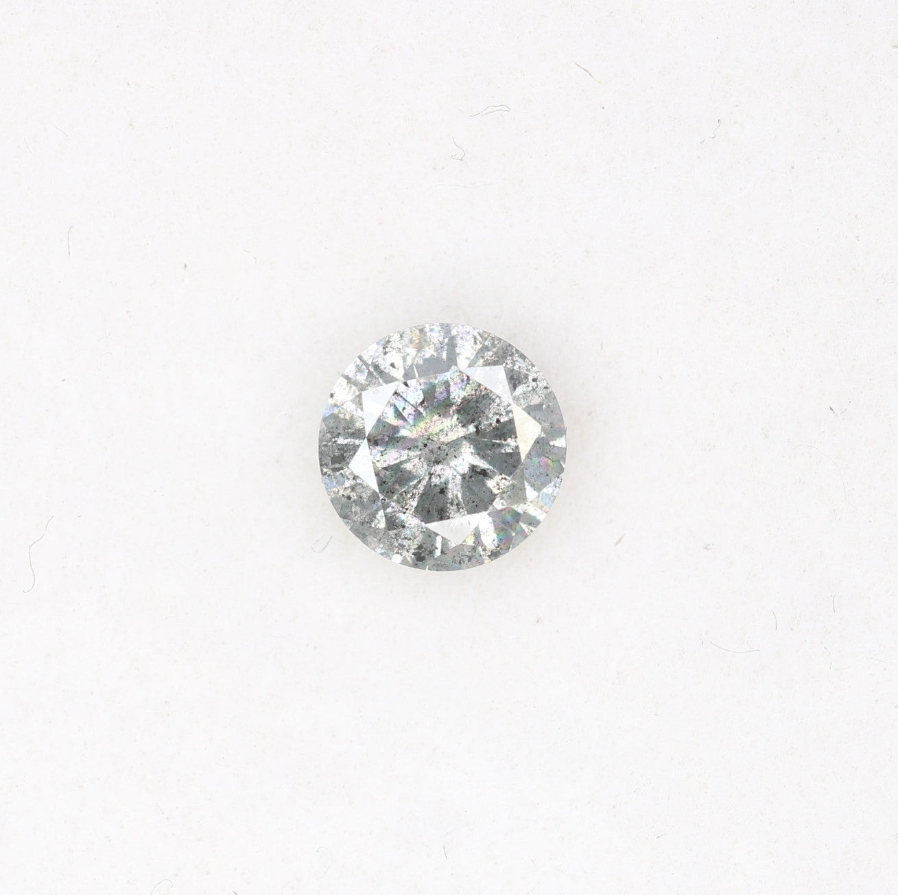 0.35 CT 4.60 x 2.60 MM Salt And Pepper Round Brilliant Cut Natural Diamond For Engagement Ring
