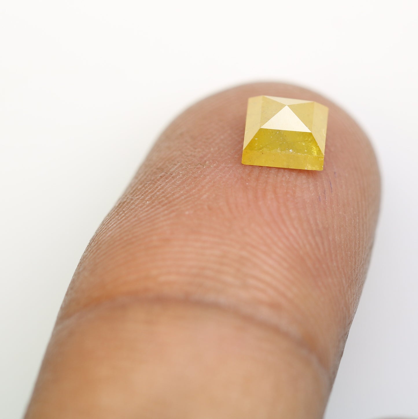 0.97 CT 5.20 MM Unique Square Shape Yellow Fancy Diamond For Jewelry