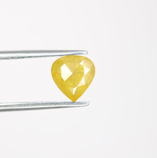 0.69 CT 6.10 MM Lovely Heart Shape Yellow Antique Diamond For Valentine Gift - JayKrishna Diamond