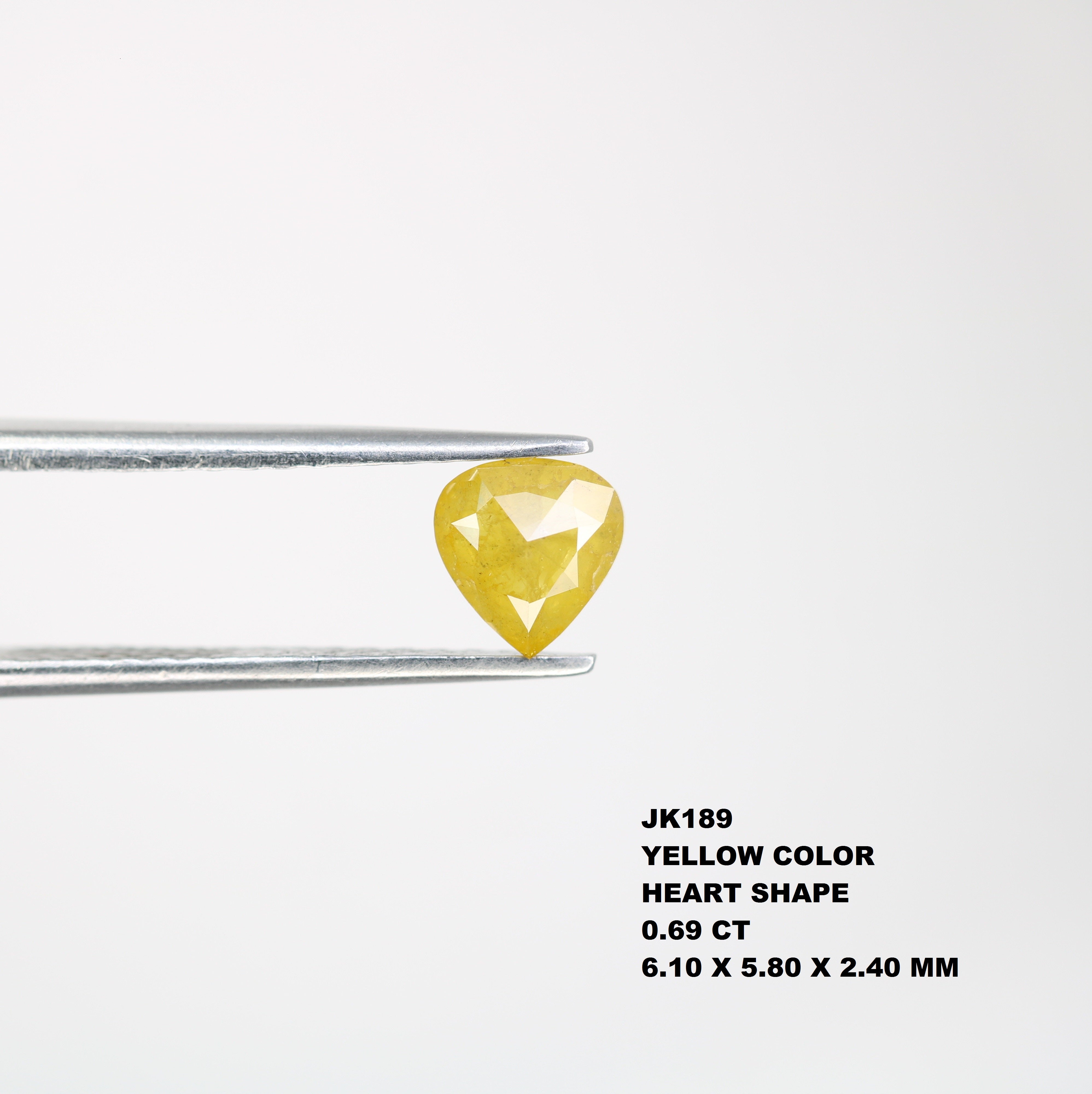 0.69 CT 6.10 MM Lovely Heart Shape Yellow Antique Diamond For Valentine Gift