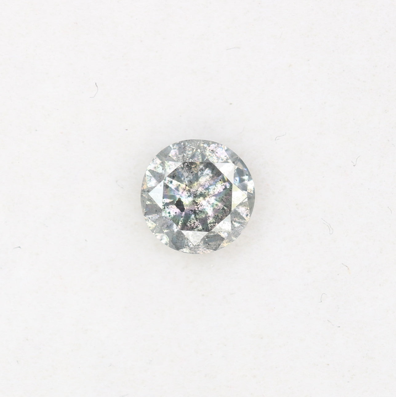 0.41 CT 4.60 x 2.80 MM Salt And Pepper Round Brilliant Cut Loose Diamond For Promise Ring