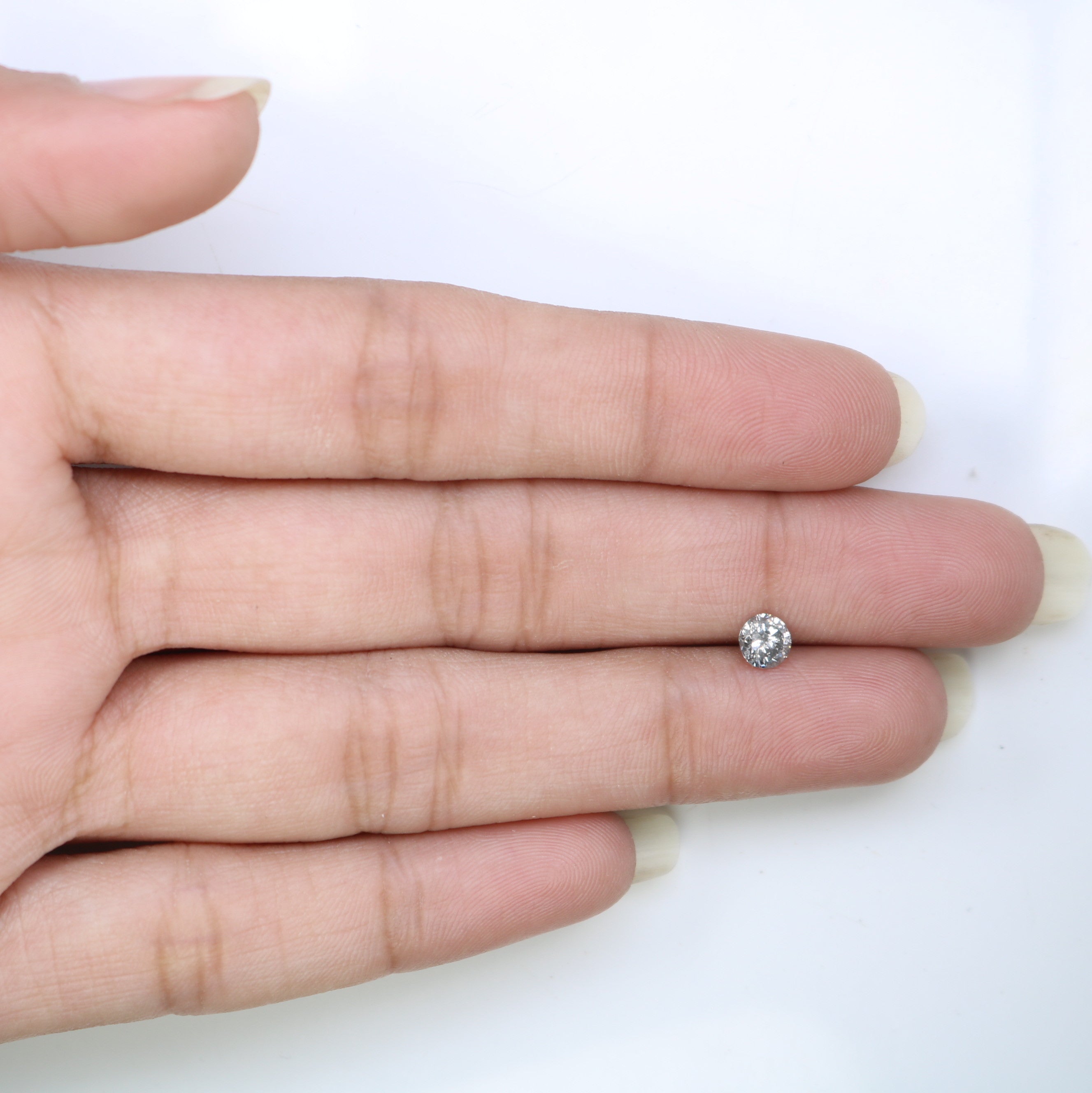 0.41 CT 4.60 x 2.80 MM Salt And Pepper Round Brilliant Cut Loose Diamond For Promise Ring