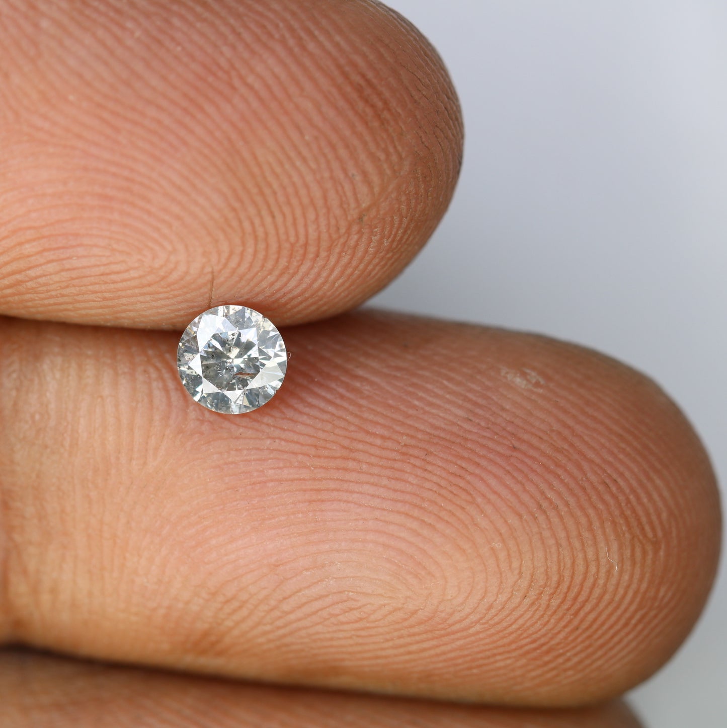 0.35 CT 4.60 x 2.70 MM Salt And Pepper Round Brilliant Cut Natural Diamond For Designer Ring