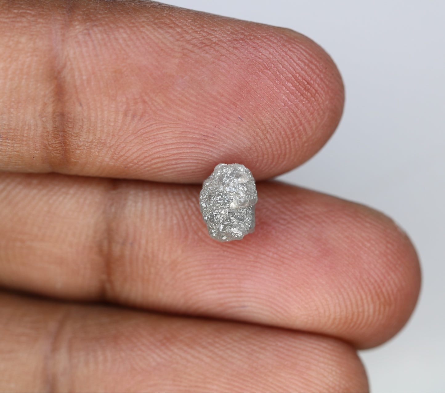1.76 CT 7.60 MM Uncut Raw Rough Grey Natural Diamond For Engagement Ring