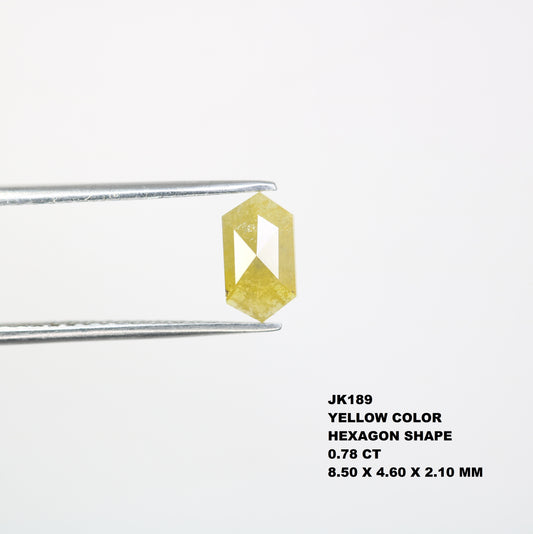 0.78 CT 8.50 MM Yellow Elongated Hexagon Shape Diamond For Wedding Ring