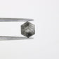 0.90 CT Hexagon Cut 5.90 MM Loose Salt And Pepper Diamond For Engagement Ring