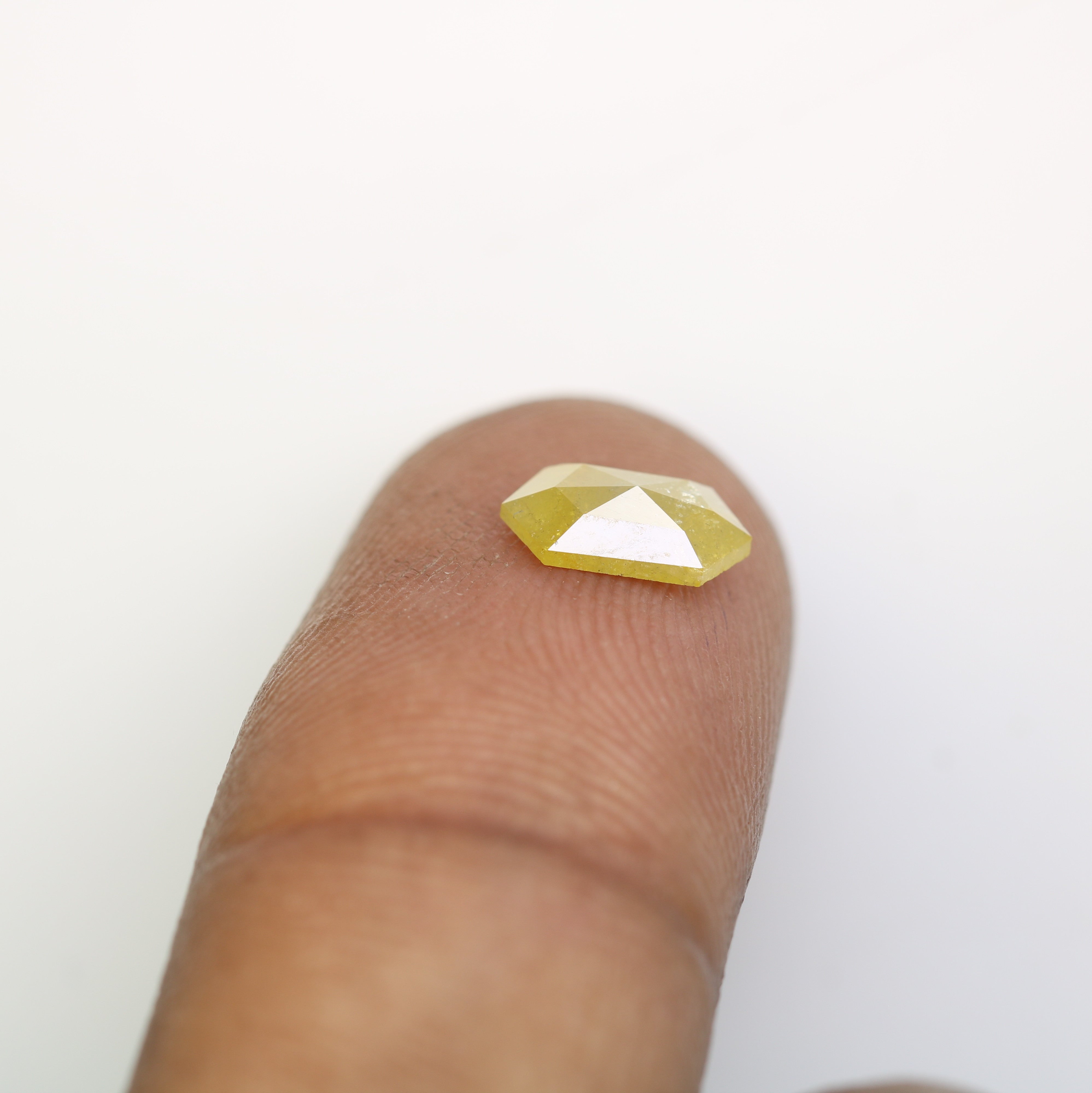 0.78 CT 8.50 MM Yellow Elongated Hexagon Shape Diamond For Wedding Ring