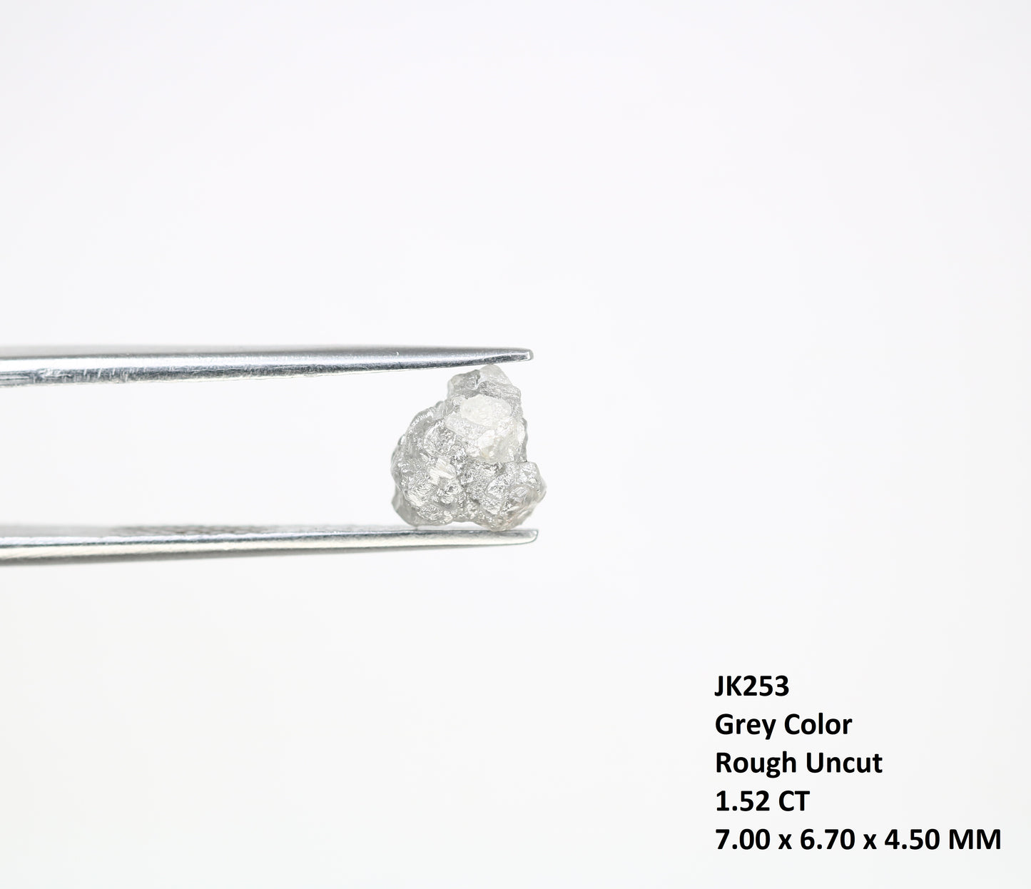 1.52 CT Irregular Cut Grey Raw Rough Diamond For Engagement Ring