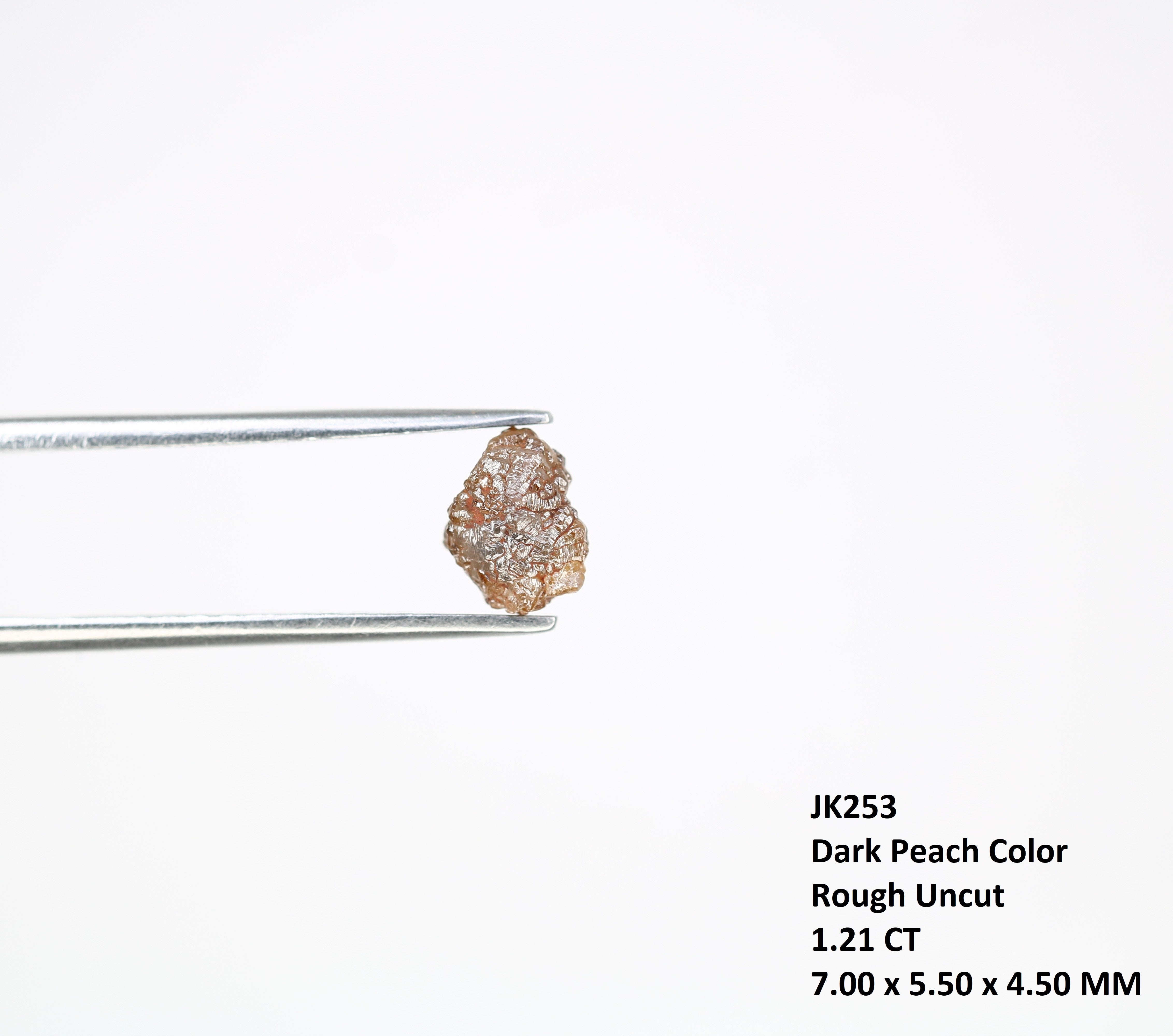 1.21 CT Dark Peach Raw Rough Uncut Natural Diamond For Promise Ring