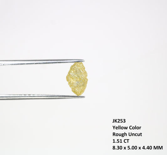 1.51 CT 8.30 MM Irregular Cut Rough Yellow Raw Diamond For Engagement Ring