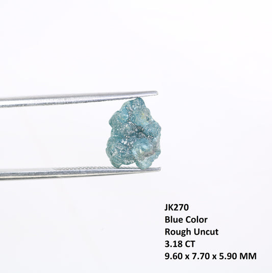 3.18 CT Blue Rough Raw Irregular Cut Diamond For Engagement Ring