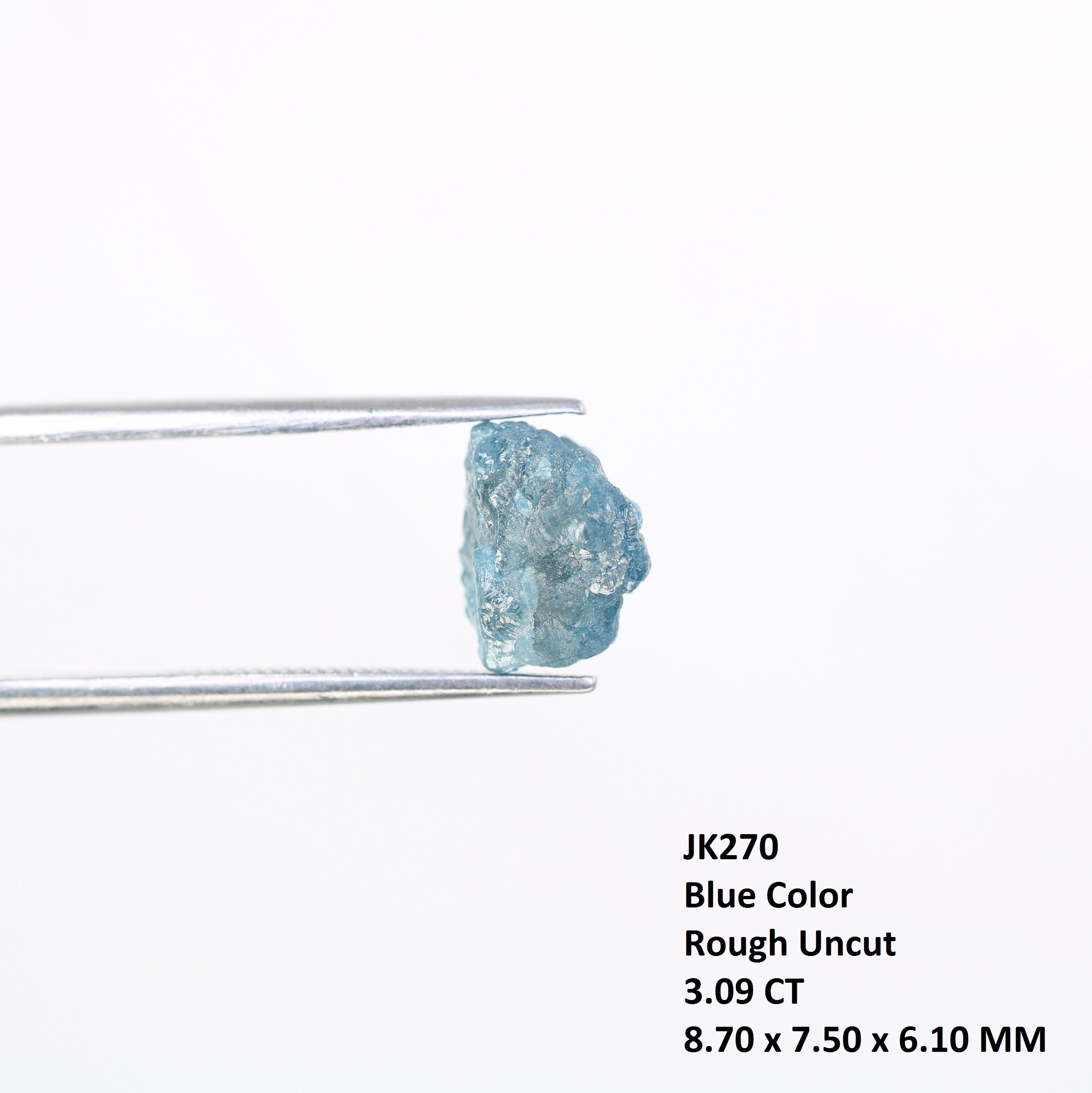 3.09 CT Irregular Cut Raw Rough Blue Diamond For Wedding Ring