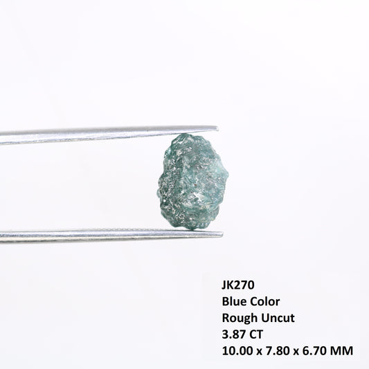 3.87 CT 10.00 x 7.80 MM Raw Rough Blue Irregular Cut Diamond For Engagement Ring