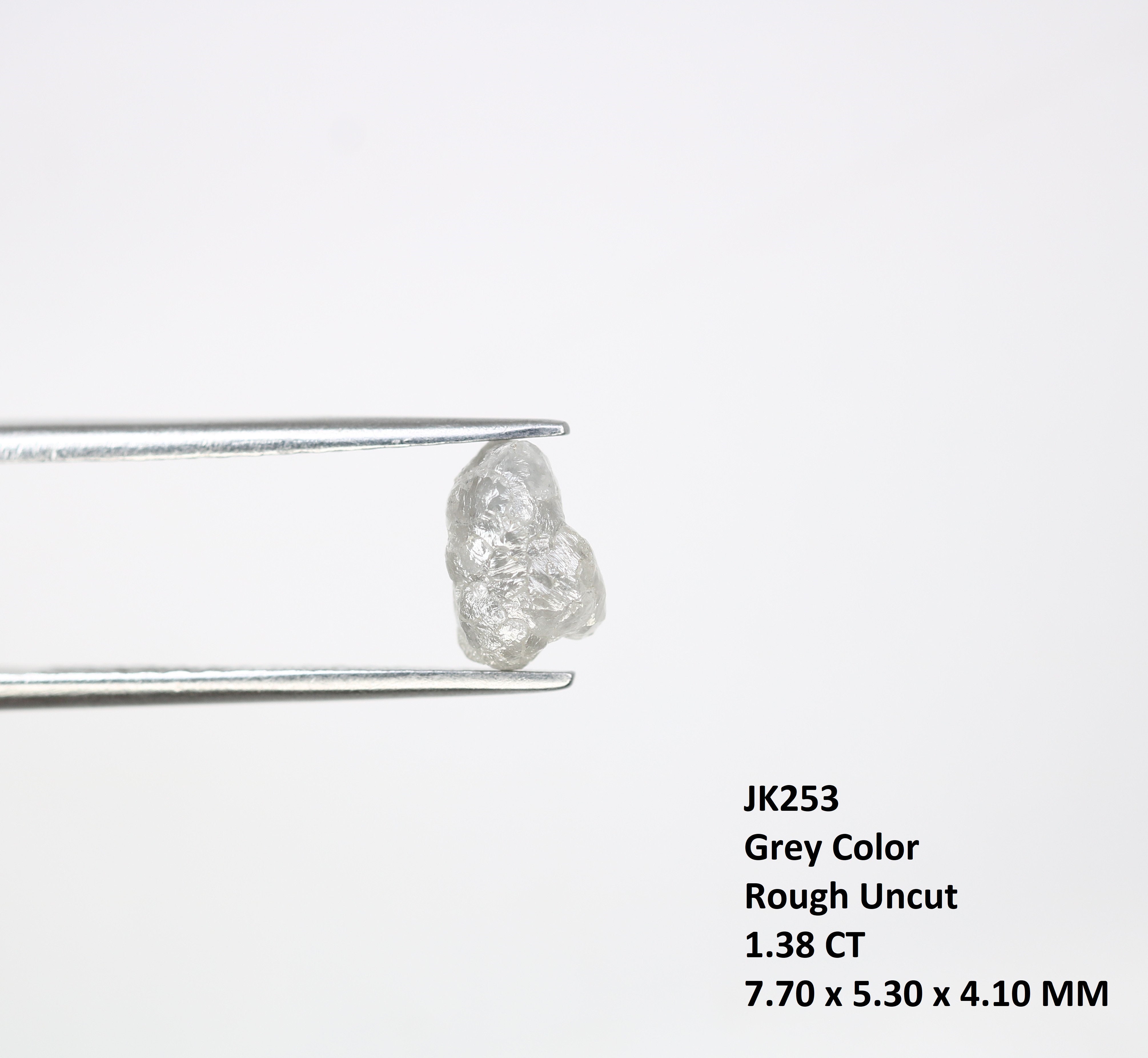 1.38 CT Raw Rough Grey Irregular Cut 7.70 MM Raw Diamond For Engagement Ring