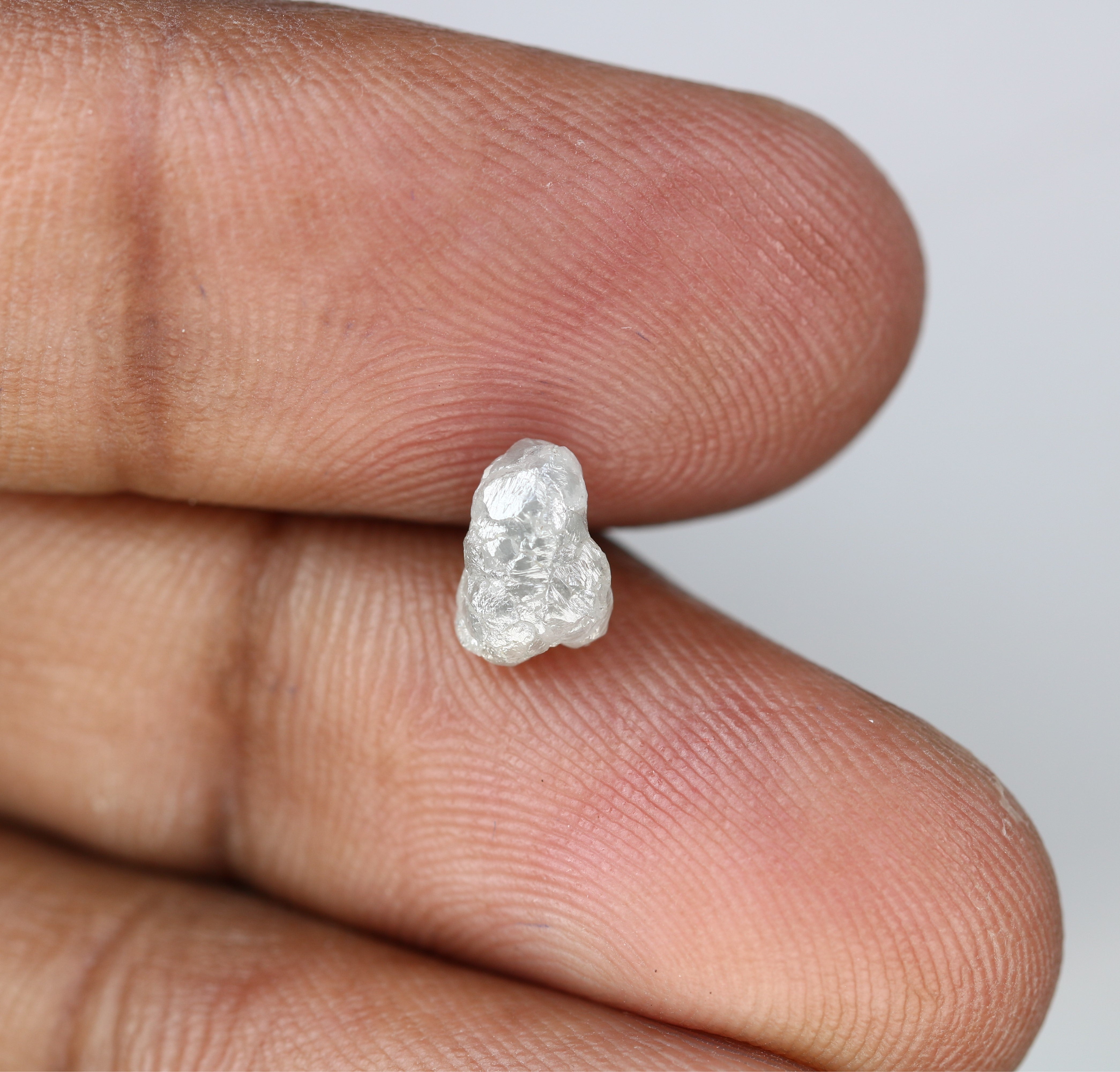 1.38 CT Raw Rough Grey Irregular Cut 7.70 MM Raw Diamond For Engagement Ring