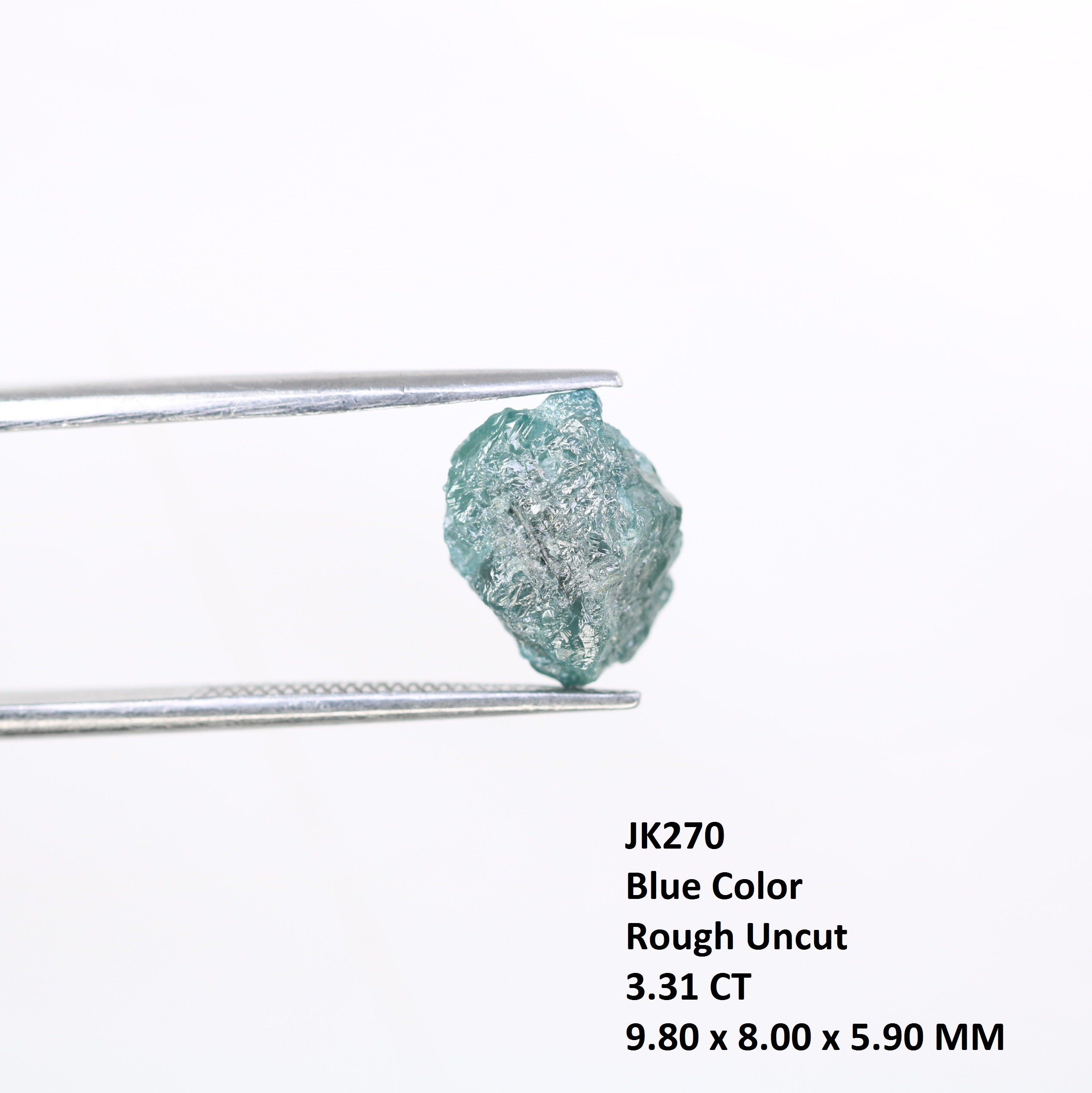 3.31 CT Rough Blue Uncut Raw 9.80 x 8.00 mm Diamond For Wedding Ring