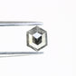 0.54 CT Loose Hexagon Shape Diamond 5.20 MM Salt And Pepper Diamond Ring