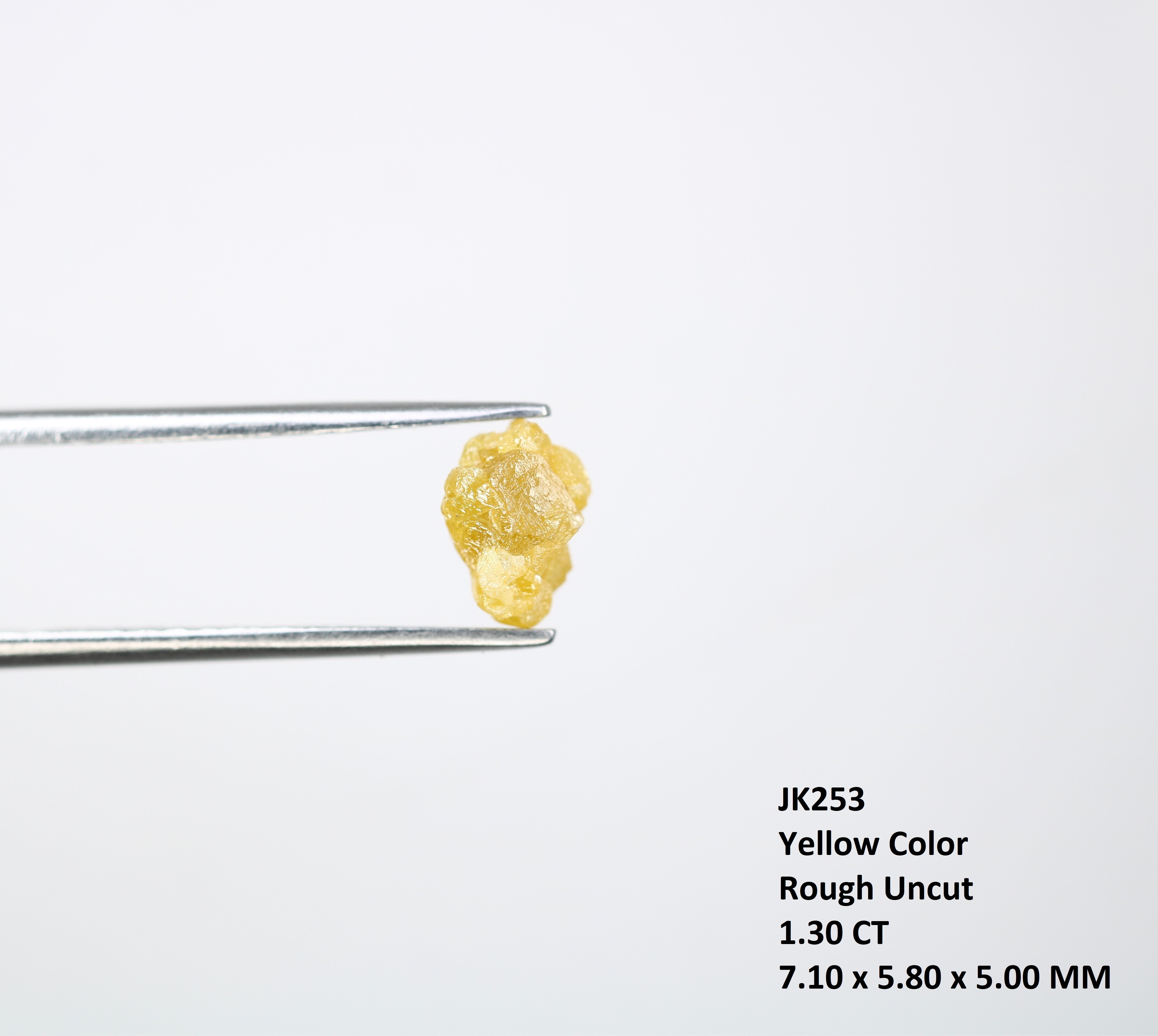 1.30 CT 7.10 x 5.80 MM Yellow Rough Raw Irregular Cut Diamond For Engagement Ring