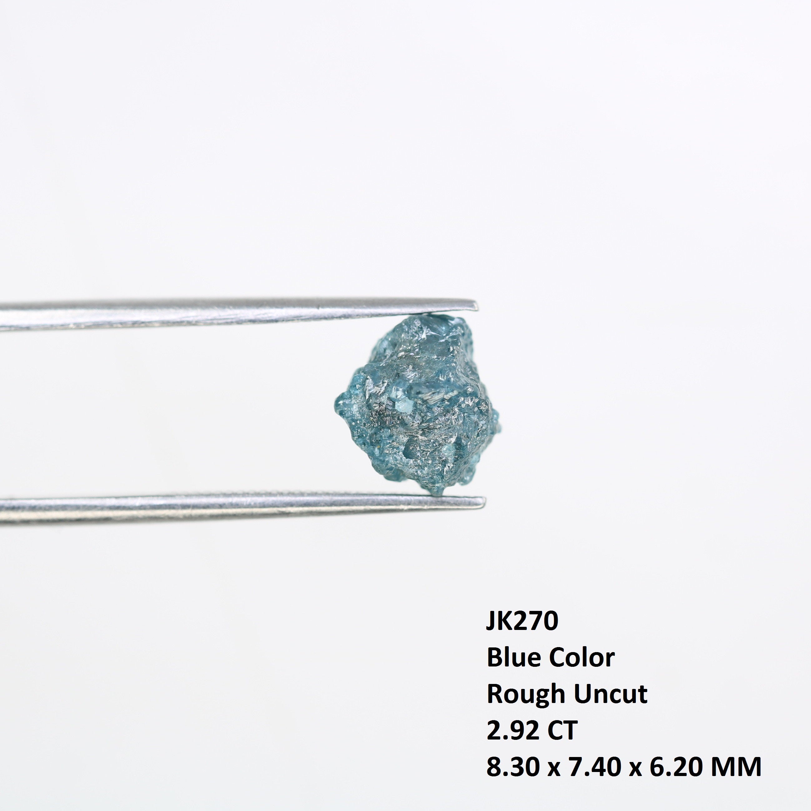 2.92 CT Rough Raw Irregular Cut Blue Diamond For Engagement Ring