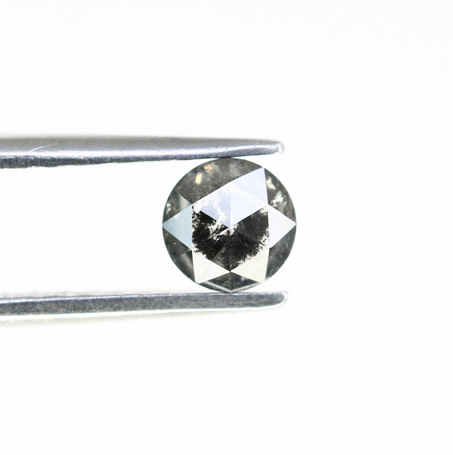 0.54 Carat Round Rose Cut Salt And Pepper Diamond For Diamond Pendant