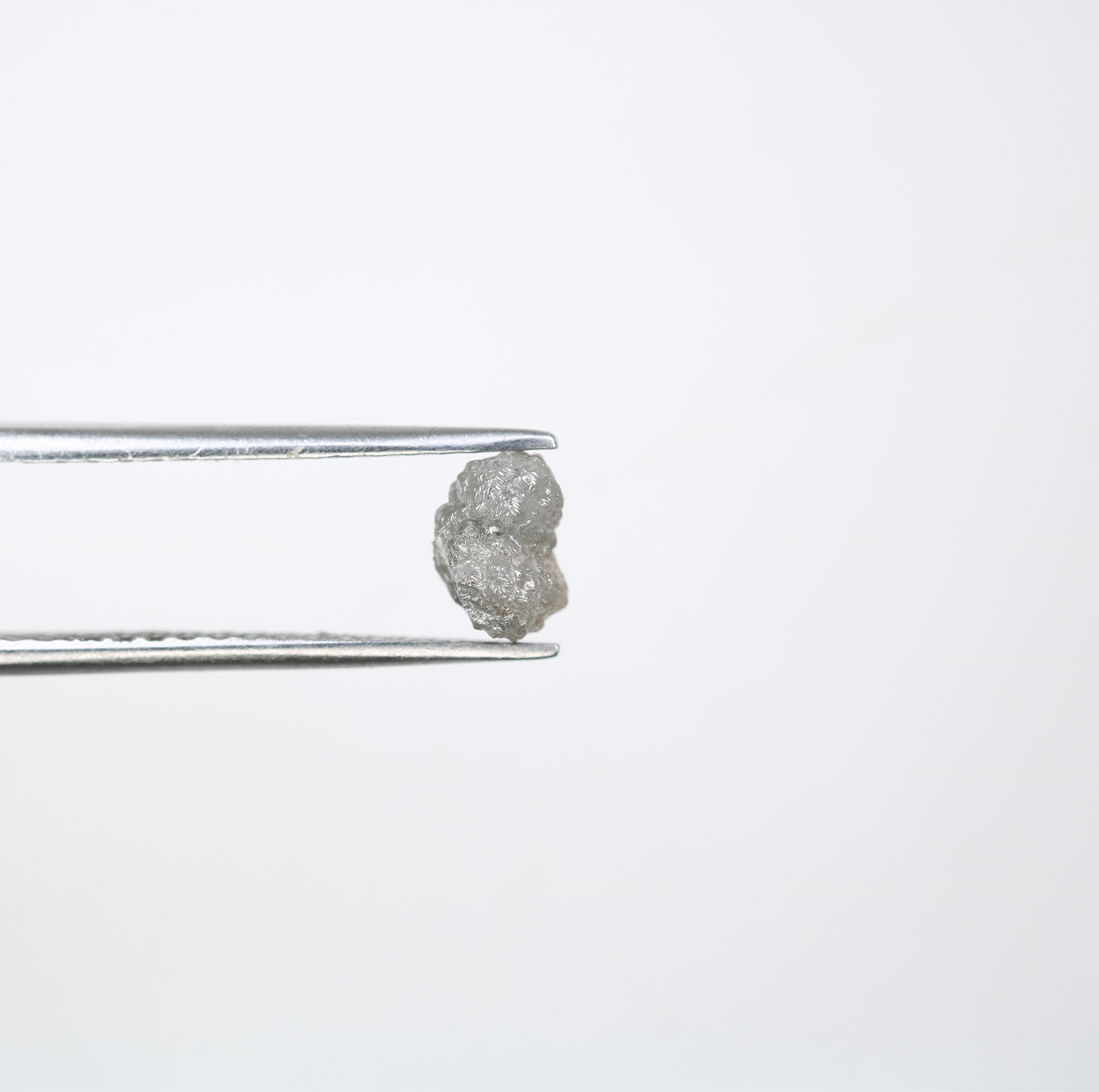 1.38 CT 6.40 MM Irregular Cut Raw Rough Grey Diamond For Engagement Ring