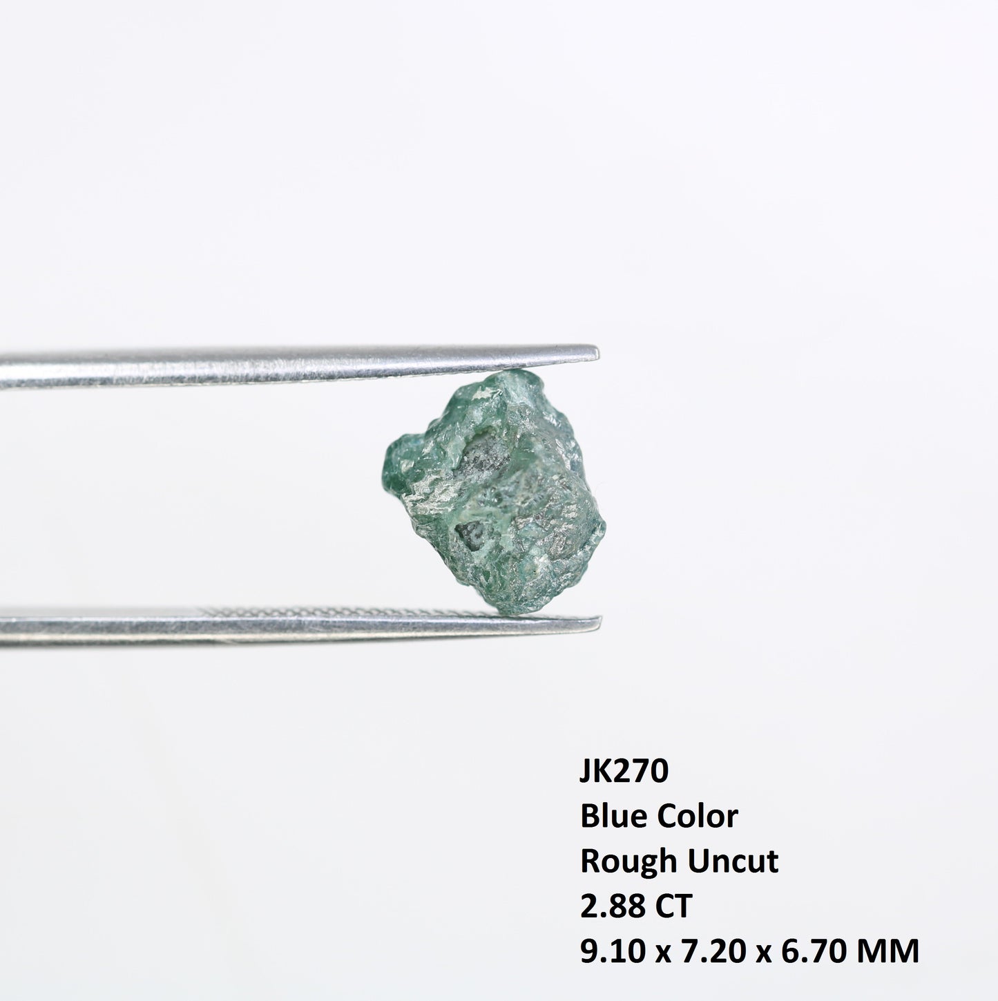 2.88 CT Rough 9.10 x 7.20 mm Raw Irregular Cut Blue Diamond For Engagement Ring