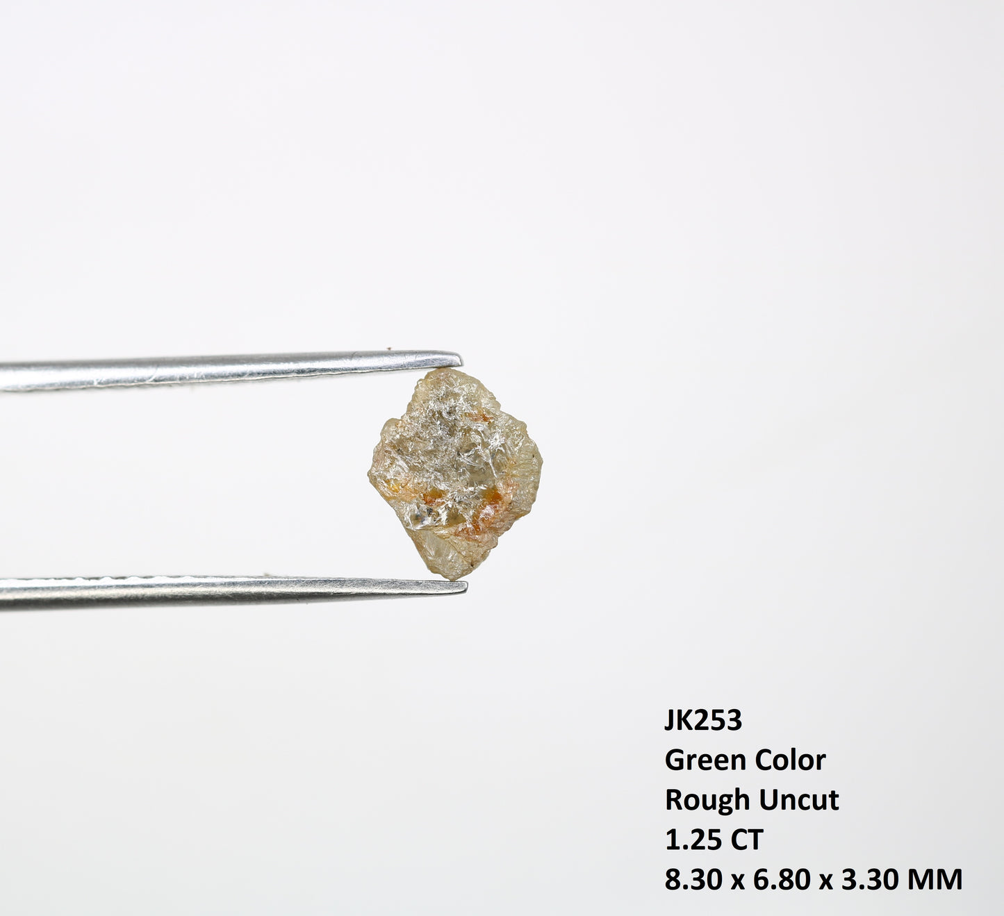 1.25 CT Uncut 8.30 MM Raw Greenish Rough Diamond For Engagement Ring