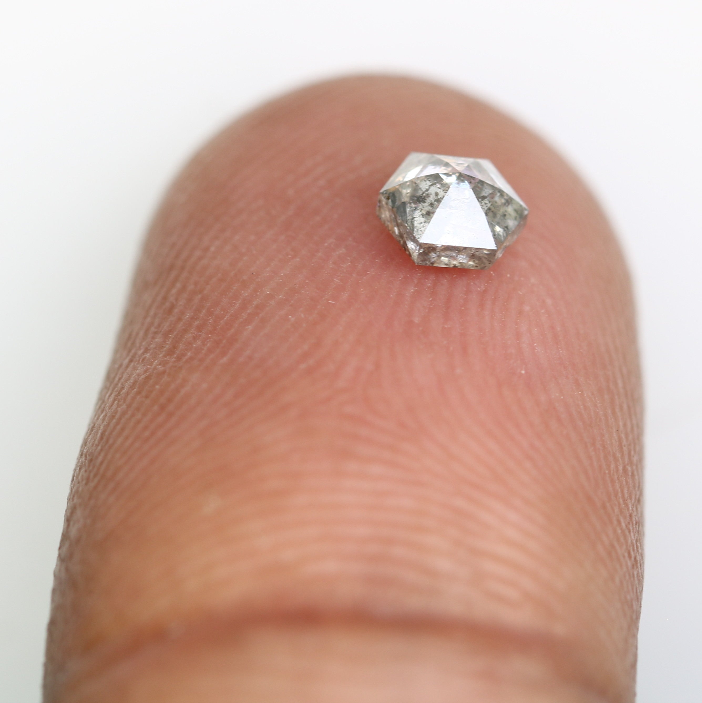 0.42 CT Hexagon Shape 4.80 MM Salt And Pepper Diamond For Diamond Jewelry
