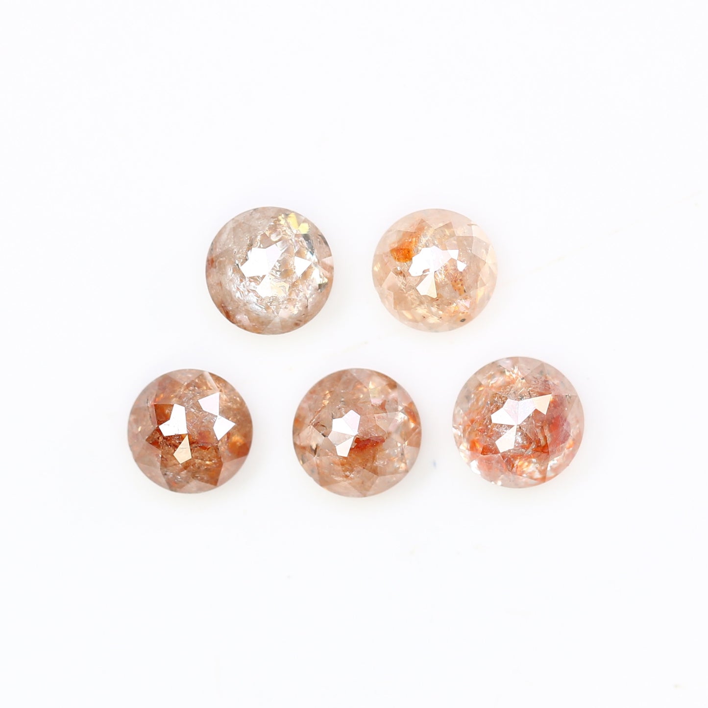 1.54 Carat Peach Color Round Rose Cut Natural Loose Polished Diamond For Wedding Ring