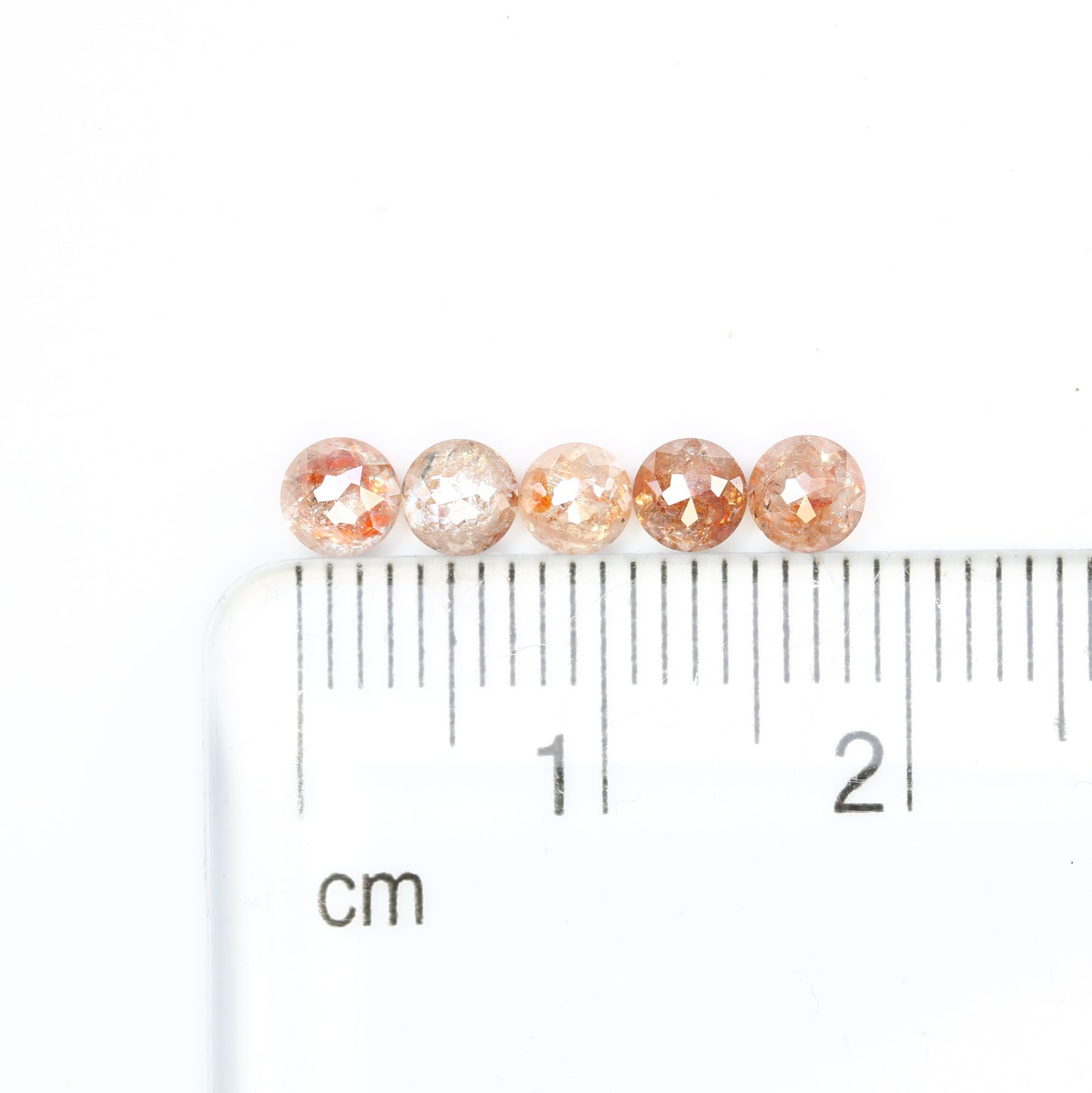 1.54 Carat Peach Color Round Rose Cut Natural Loose Polished Diamond For Wedding Ring