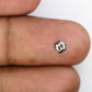 0.29 Carat Hexagon Cut Loose Salt And Pepper 4.80 MM Diamond For Engagement Ring