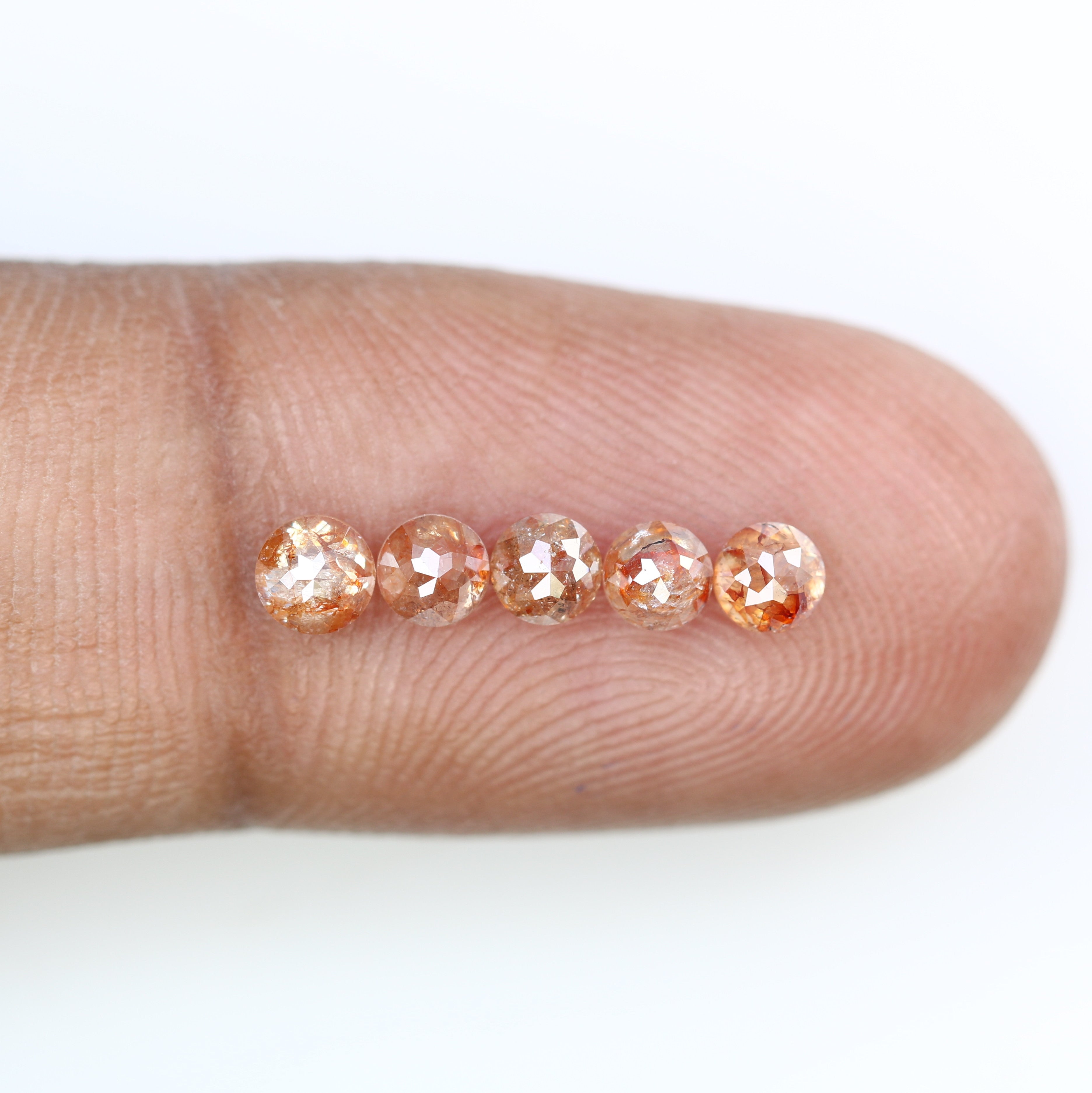 1.24 CT 3.40 MM Round Rose Cut Diamond Natural Loose Peach Color Diamond For Wedding Ring