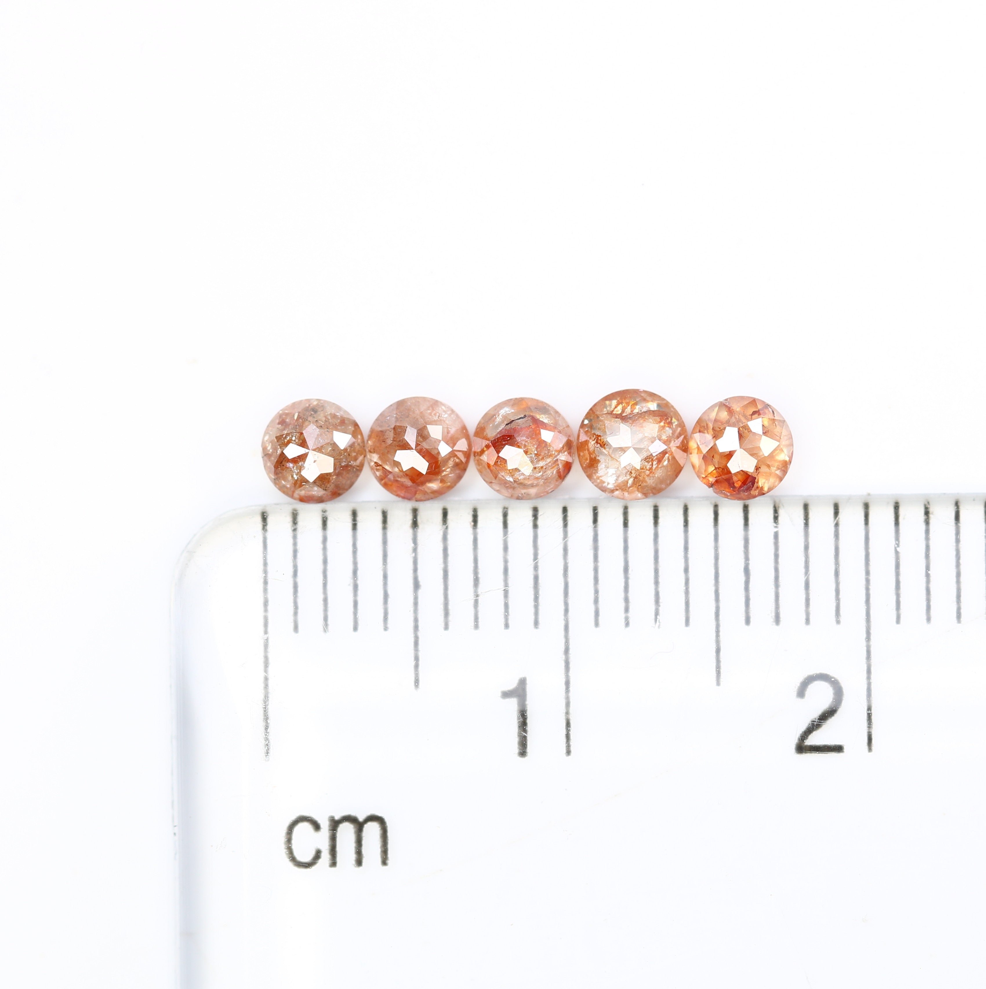 1.24 CT 3.40 MM Round Rose Cut Diamond Natural Loose Peach Color Diamond For Wedding Ring
