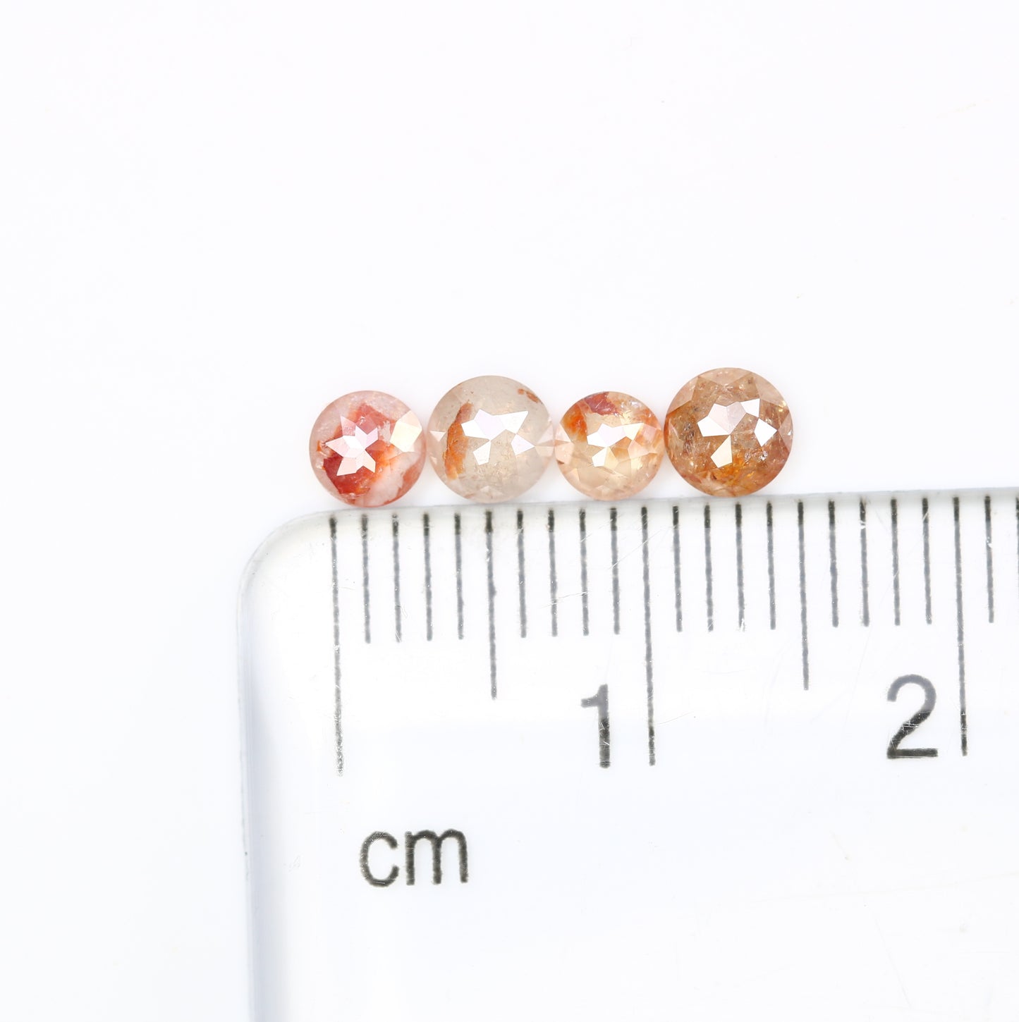 1.02 Carat 3.5 MM Peach Color Round Rose Cut Loose Polished Diamond For Wedding Ring