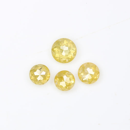 0.74 Carat Round Shape Rose Cut Yellow Color Natural Polished Diamond For Wedding Ring