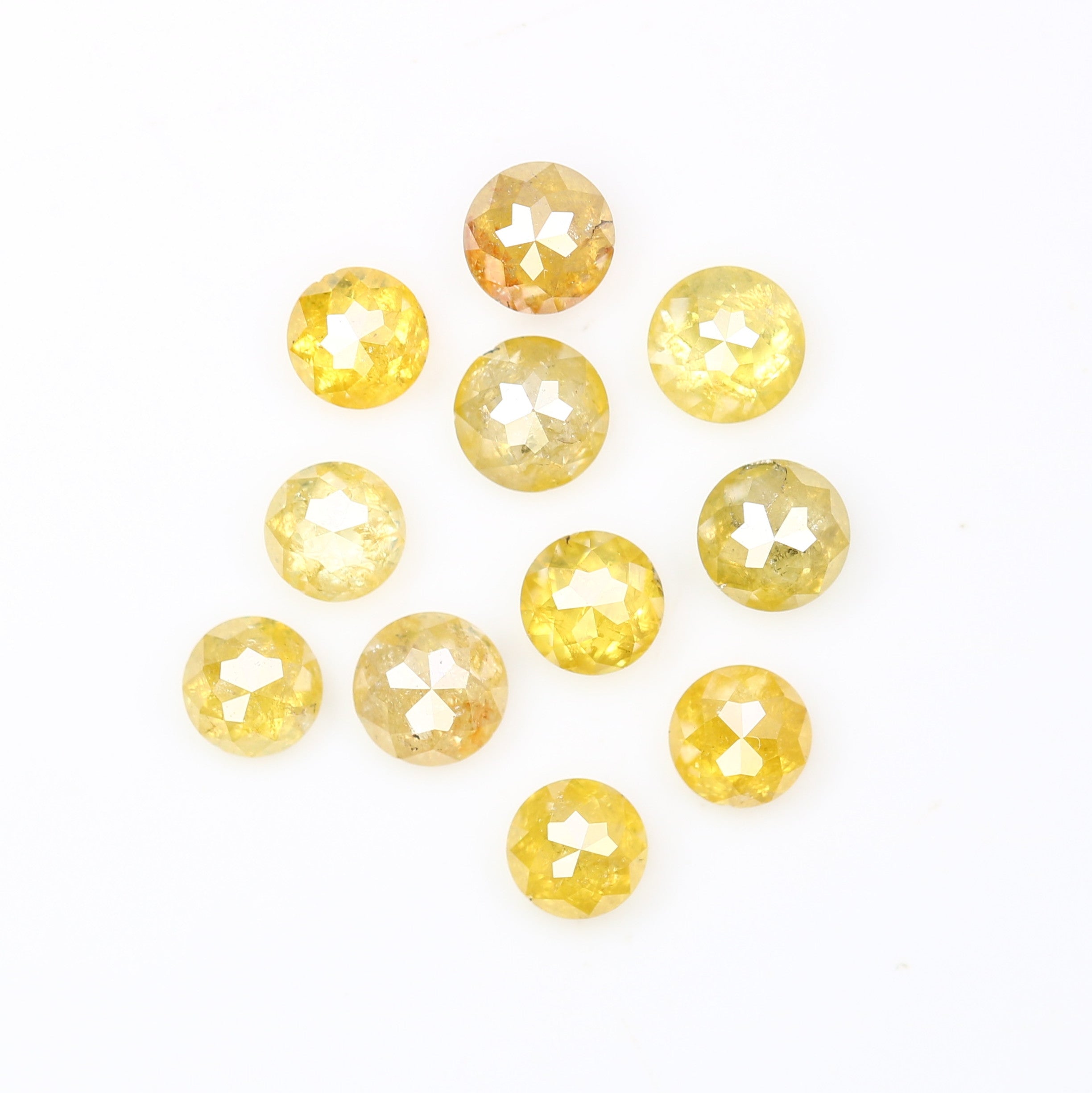 1.69 Carat Fancy Yellow Color Natural Loose Round Rose Cut Diamond For Galaxy Ring